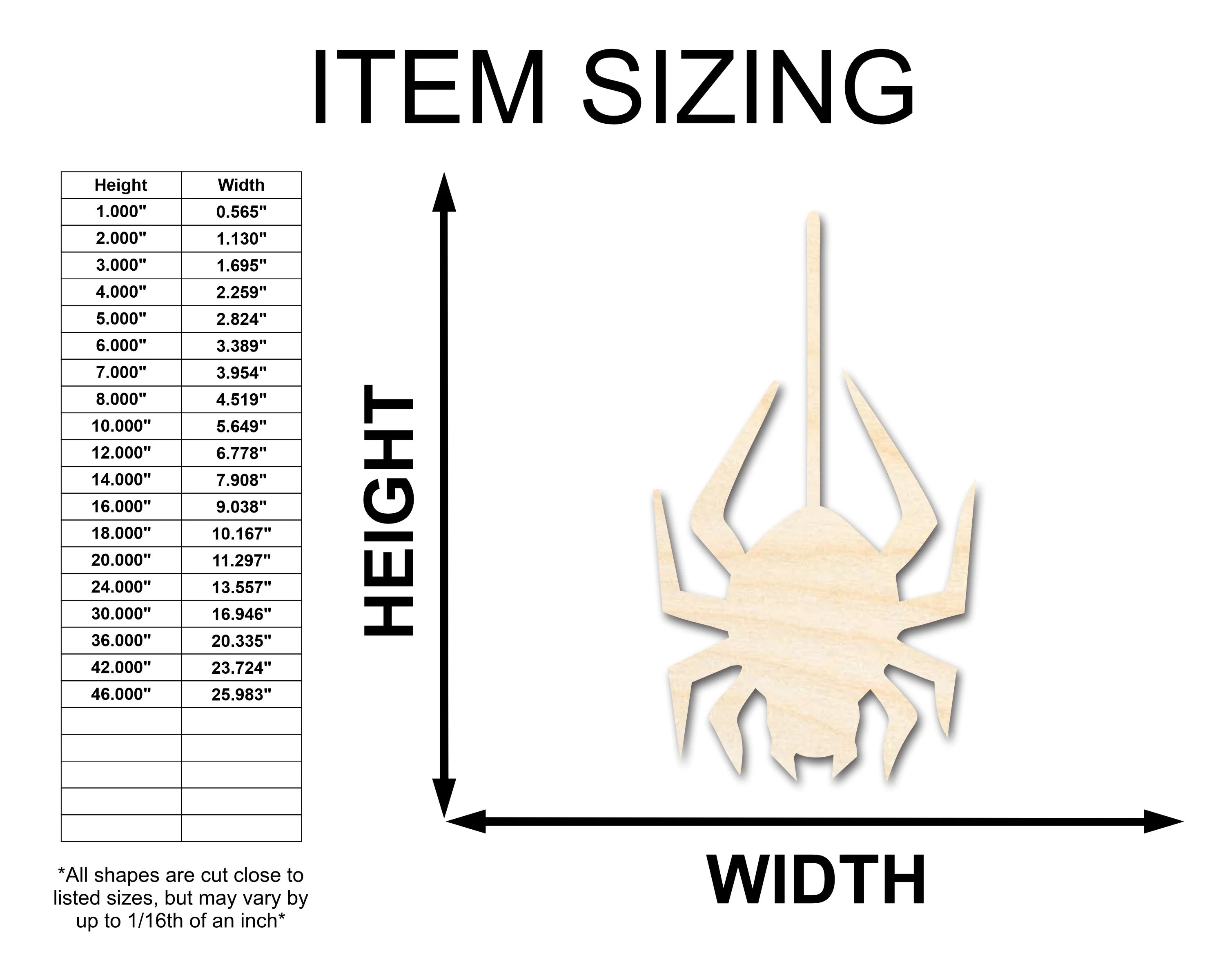 Unfinished Wood Hanging Spider Shape - Craft - up to 46" - Image 2