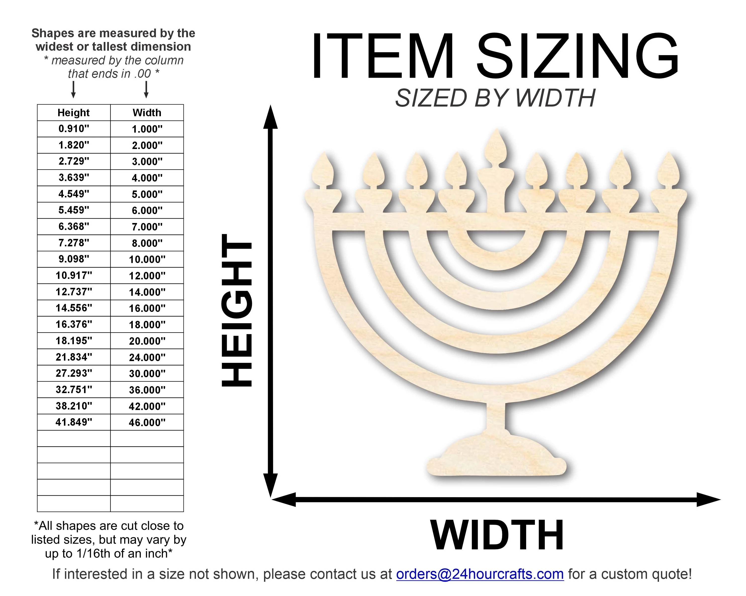 Unfinished Wood Hanukkah Shape | DIY Craft Cutout | up to 46" DIY - Image 2