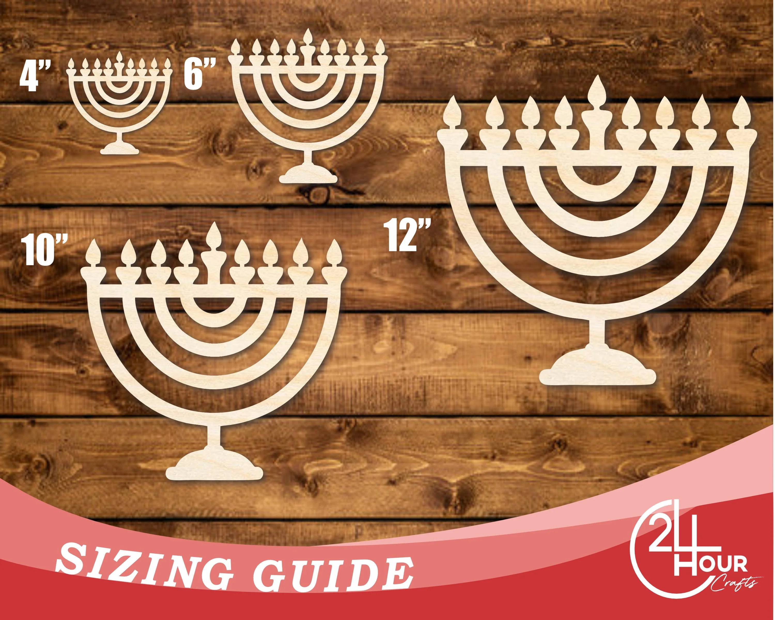 Unfinished Wood Hanukkah Shape | DIY Craft Cutout | up to 46" DIY - Image 3