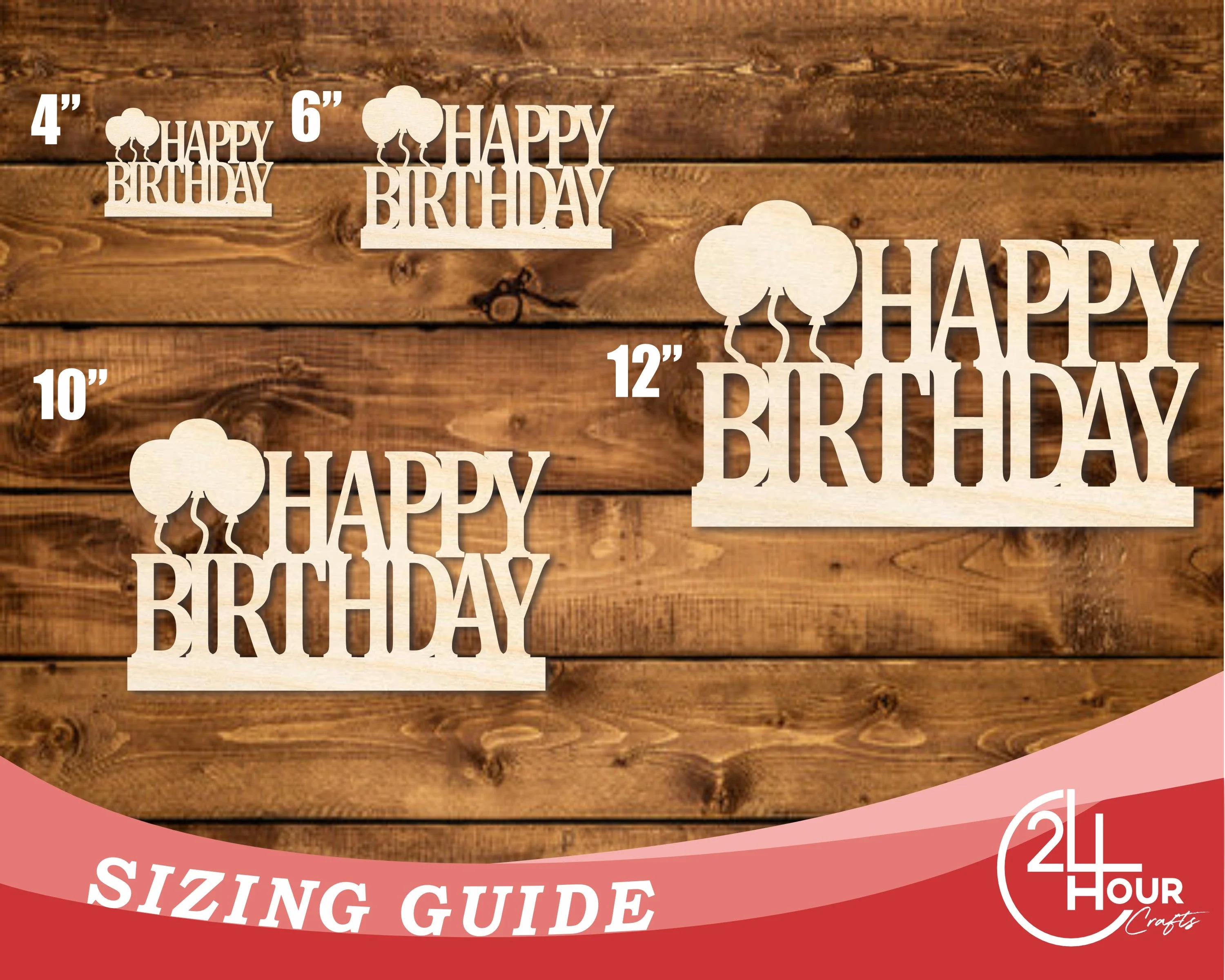 Unfinished Wood Happy Birthday Shape | DIY Craft Cutout | up to 46" DIY - Image 3