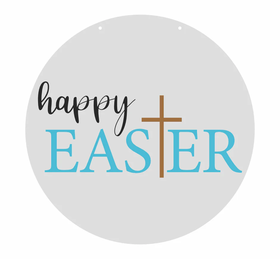 Unfinished Wood Happy Easter Cross Door Sign Kit | Wood Craft Cutouts | 1/4" Thick | - Image 2