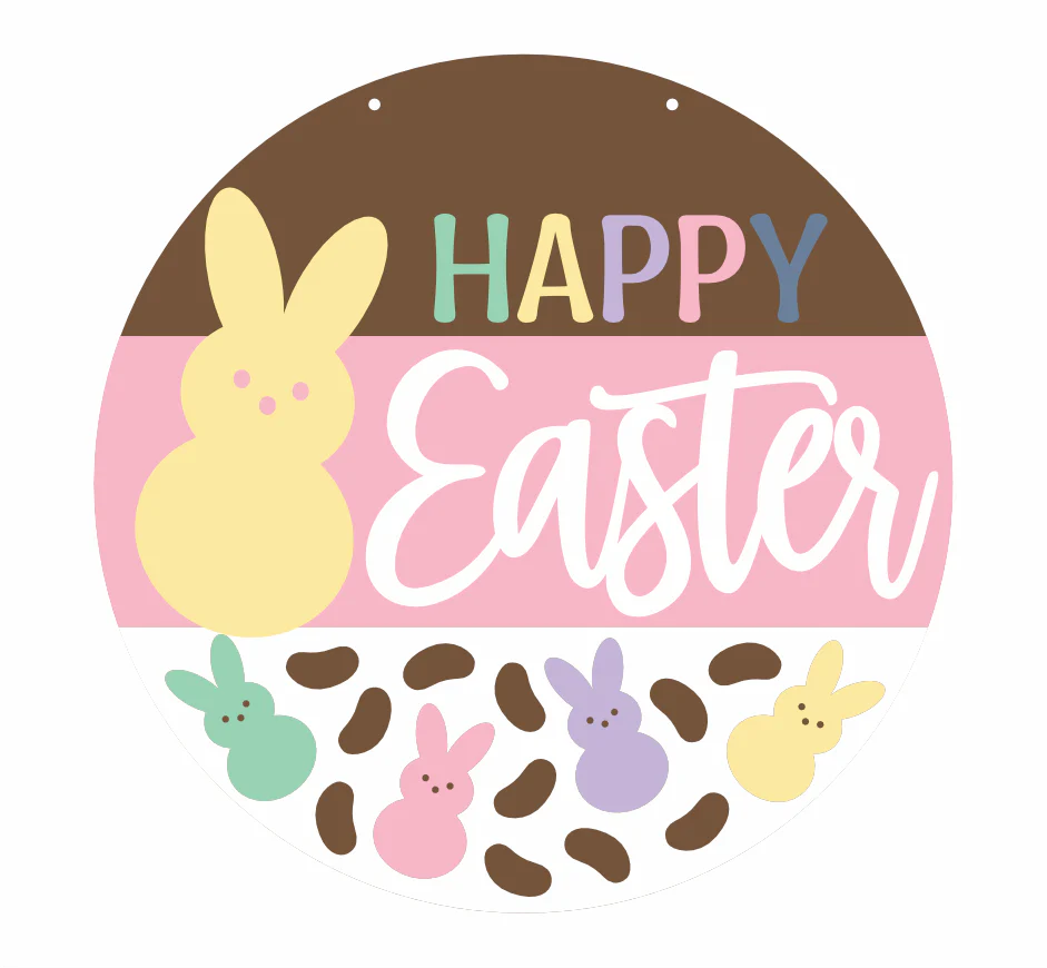 Unfinished Wood Happy Easter Jelly Bean Door Sign Kit | Wood Craft Cutouts | 1/4" Thick | - Image 2