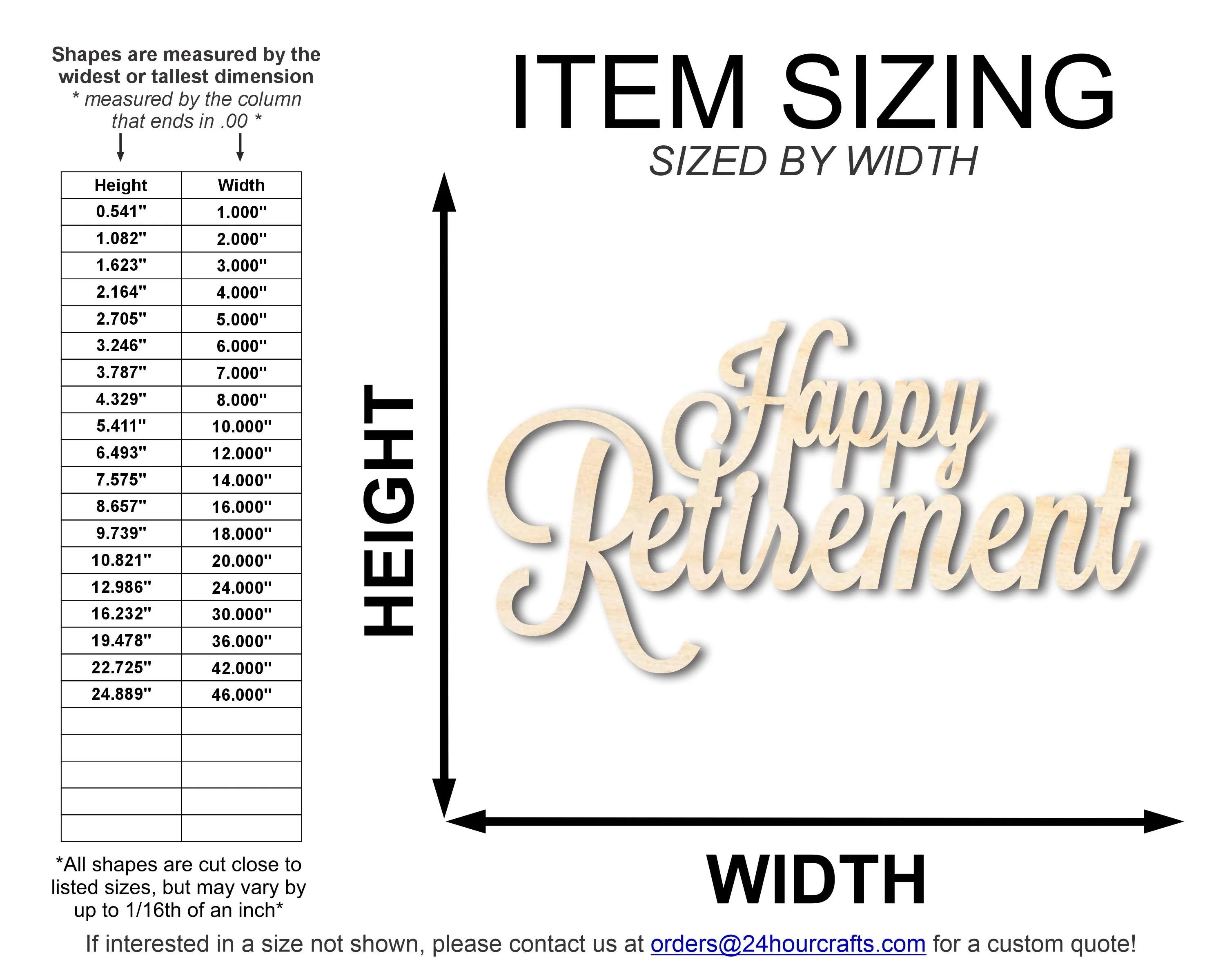 Unfinished Wood Happy Retirement Shape | DIY Craft Cutout | up to 46" DIY - Image 2