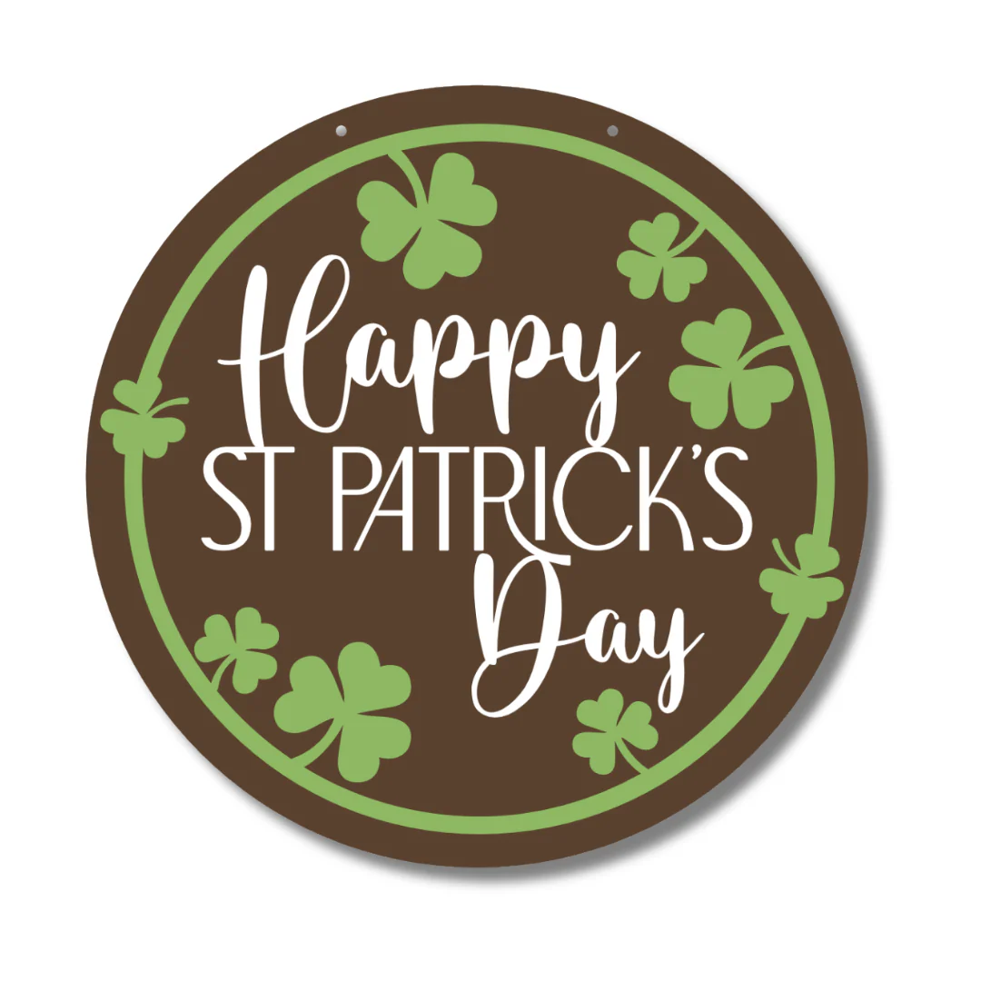 Unfinished Wood Happy St. Patrick's Day Door Sign Kit | Wood Craft Cutouts | 1/4" Thick | - Image 2