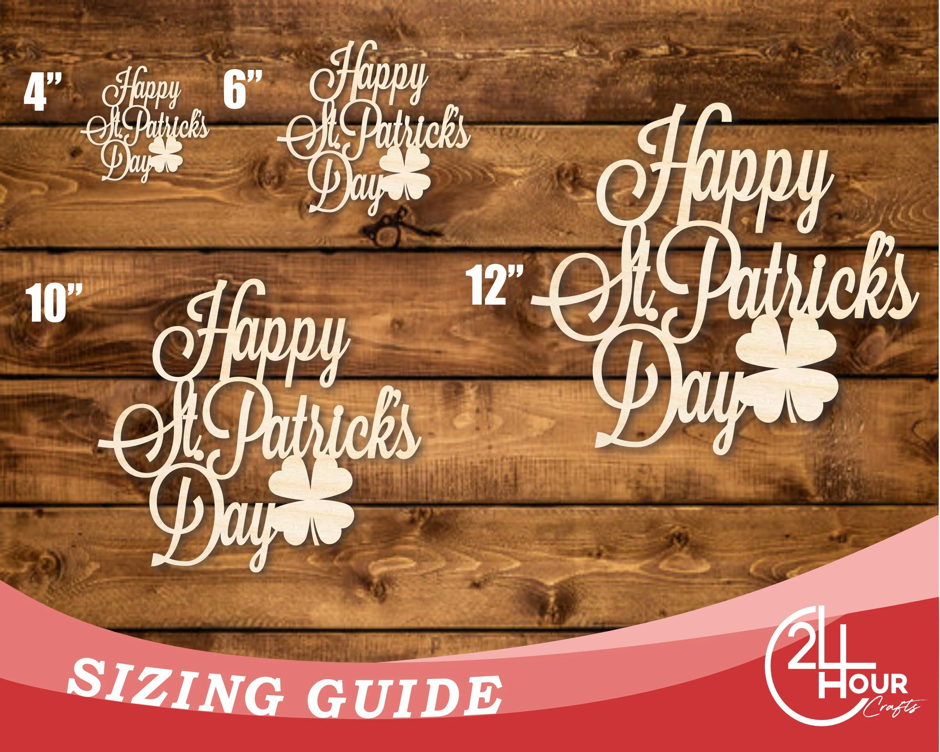 Unfinished Wood Happy St. Patrick's Day Shape | DIY Craft Cutout | up to 46" DIY - Image 3