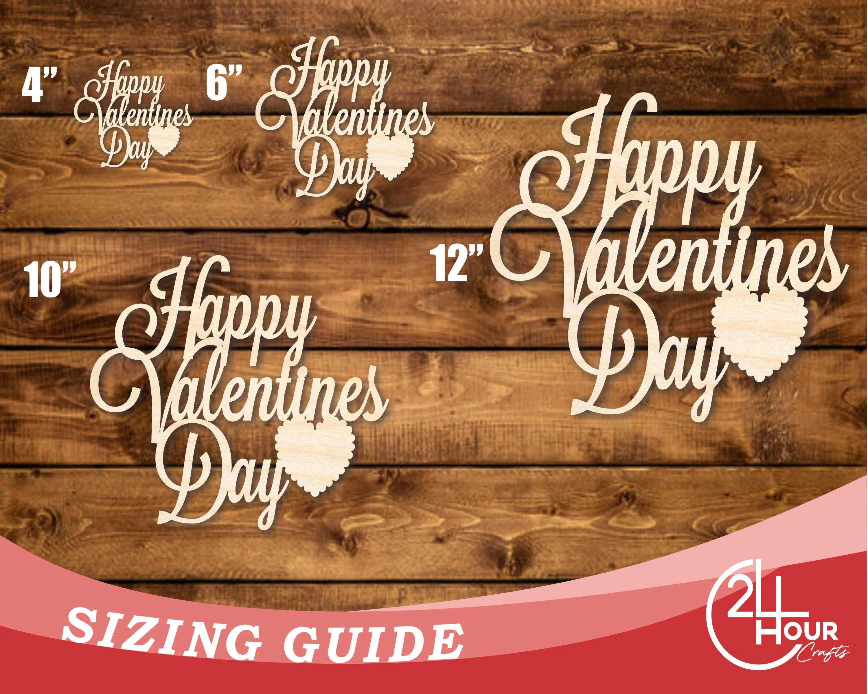 Unfinished Wood Happy Valentines Day Shape | DIY Craft Cutout | up to 46" DIY - Image 3