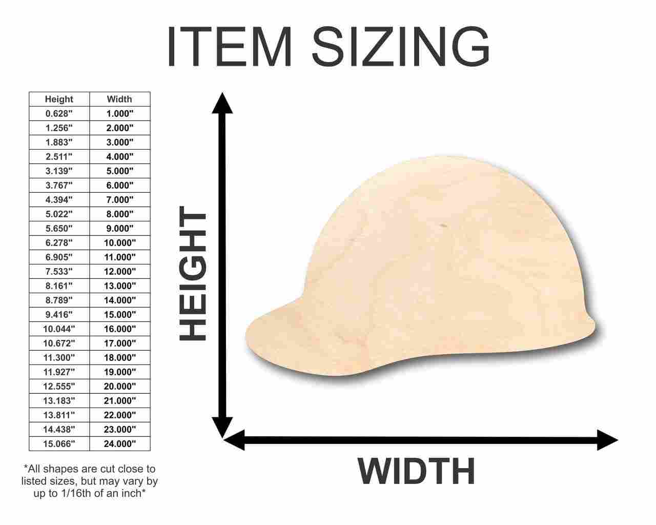 Unfinished Wood Hard Hat Shape - Construction - Tool - Craft - up to 46" DIY - Image 2