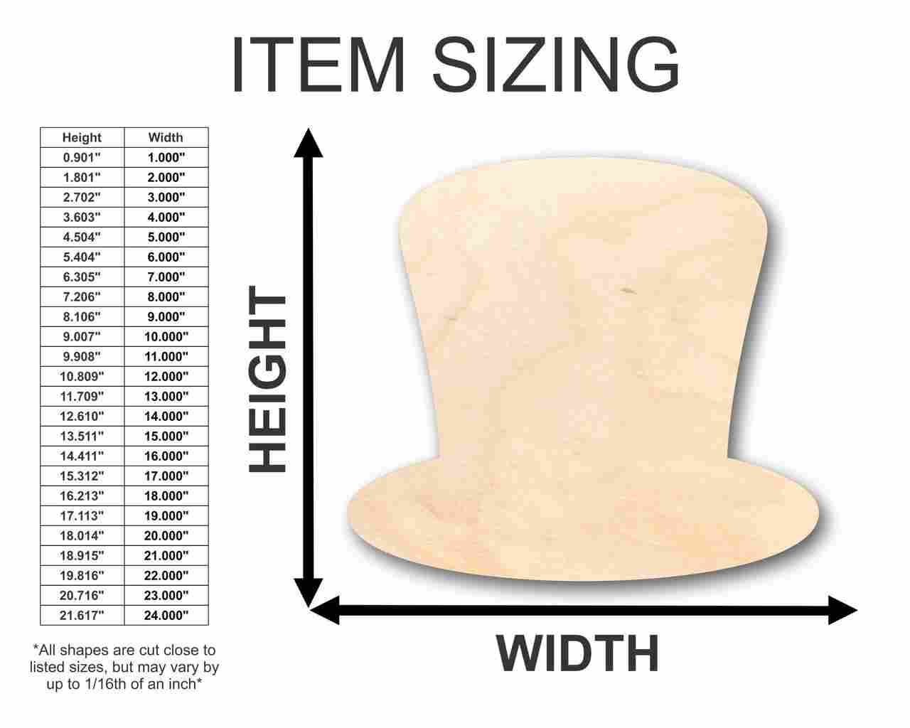Unfinished Wood Hat - Magician's Top Hat- Craft up to 46" DIY - Image 2