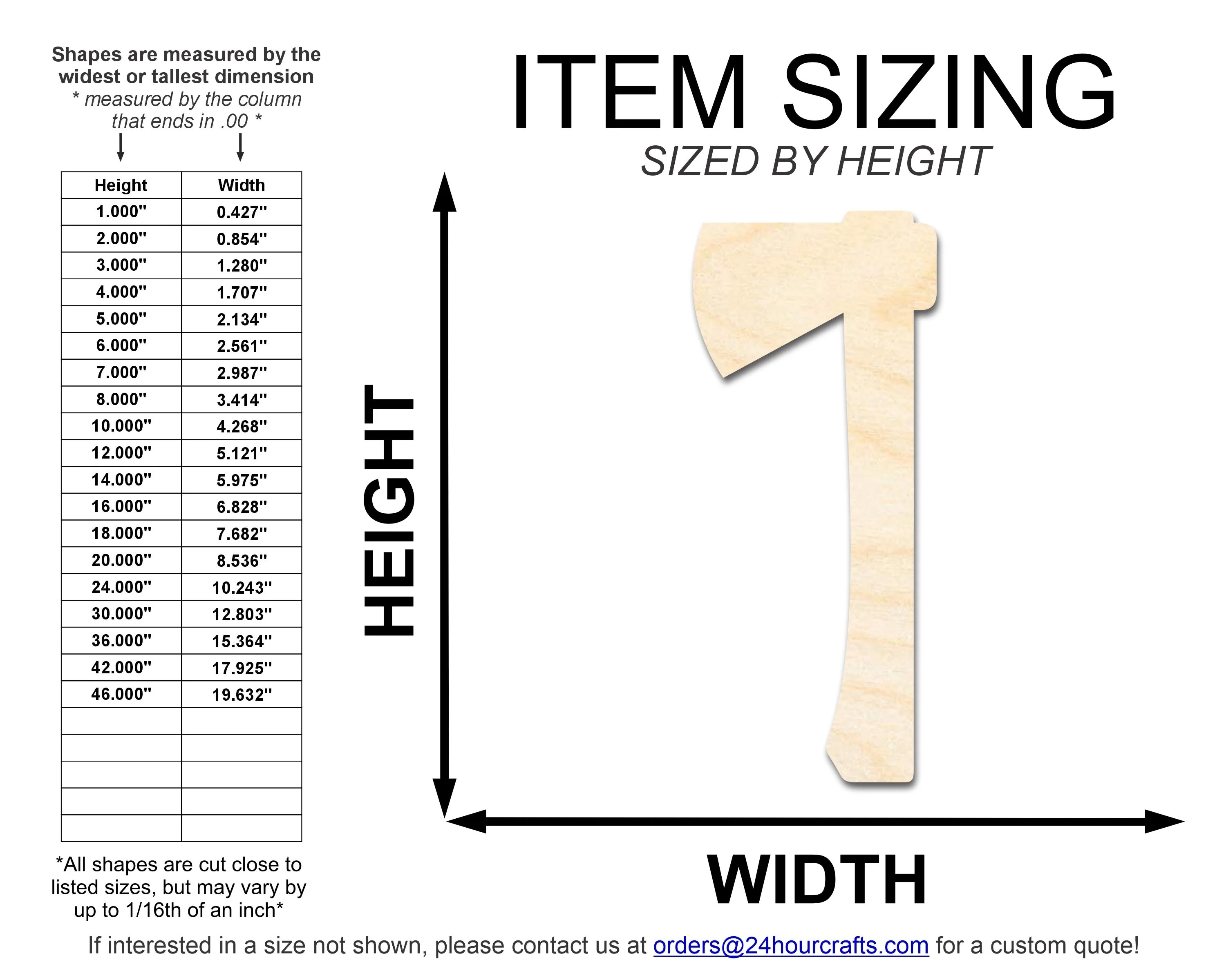 Unfinished Wood Hatchet Axe Shape | DIY Lumberjack Craft | Up to 36" - Image 2