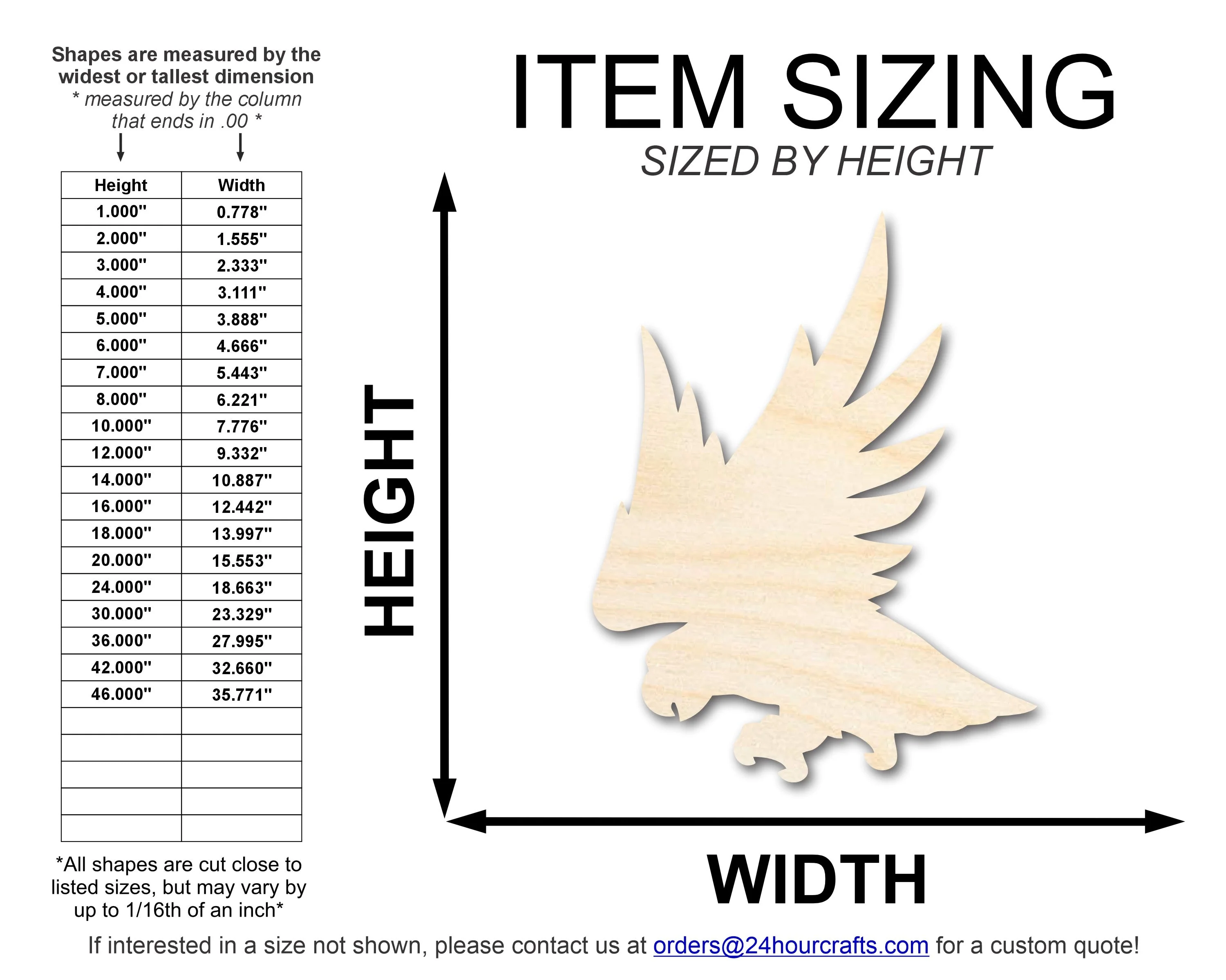 Unfinished Wood Hawk Mascot Shape | DIY Craft Cutout | up to 46" DIY - Image 2