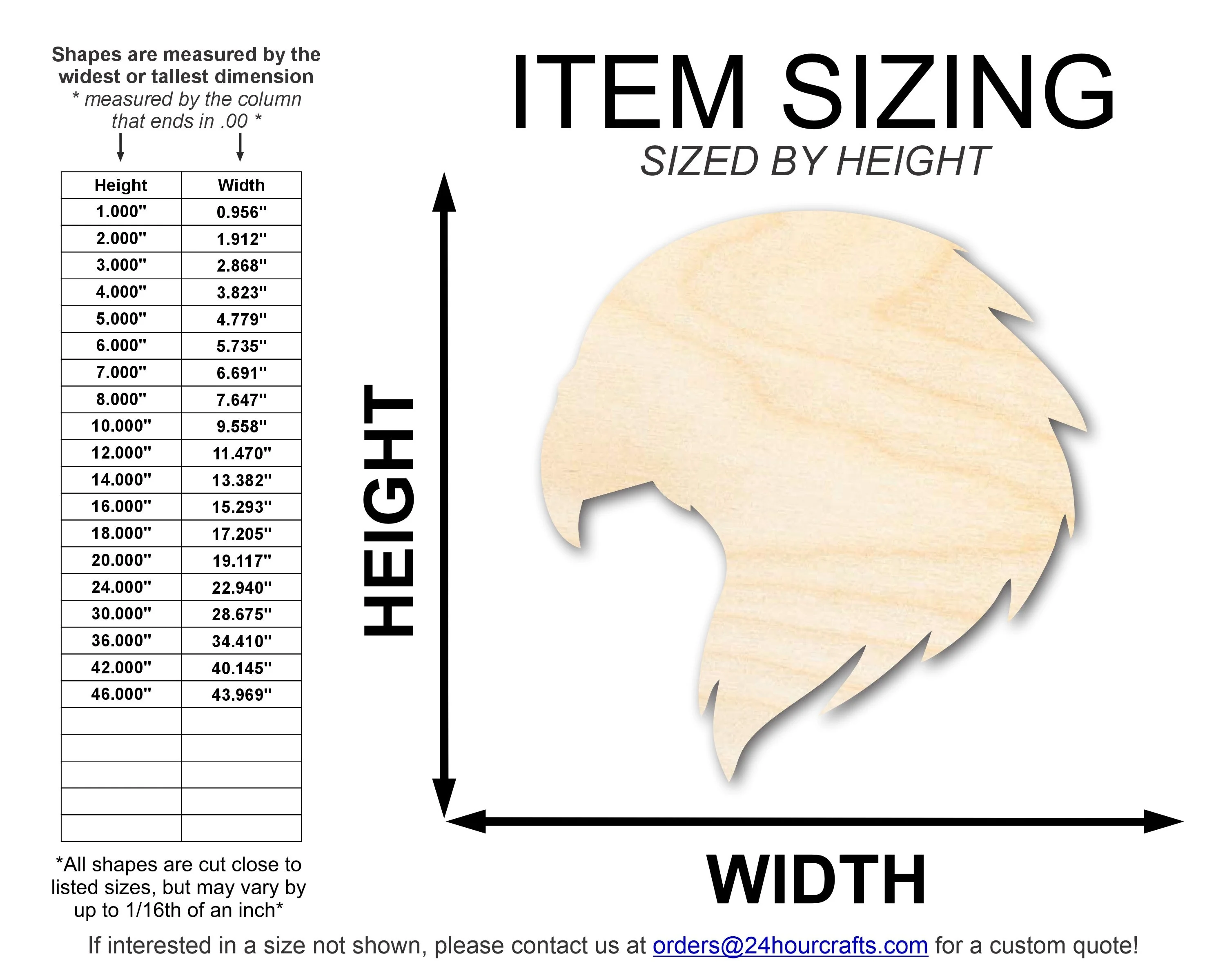 Unfinished Wood Hawk Mascot Shape | DIY Craft Cutout | up to 46" DIY - Image 2