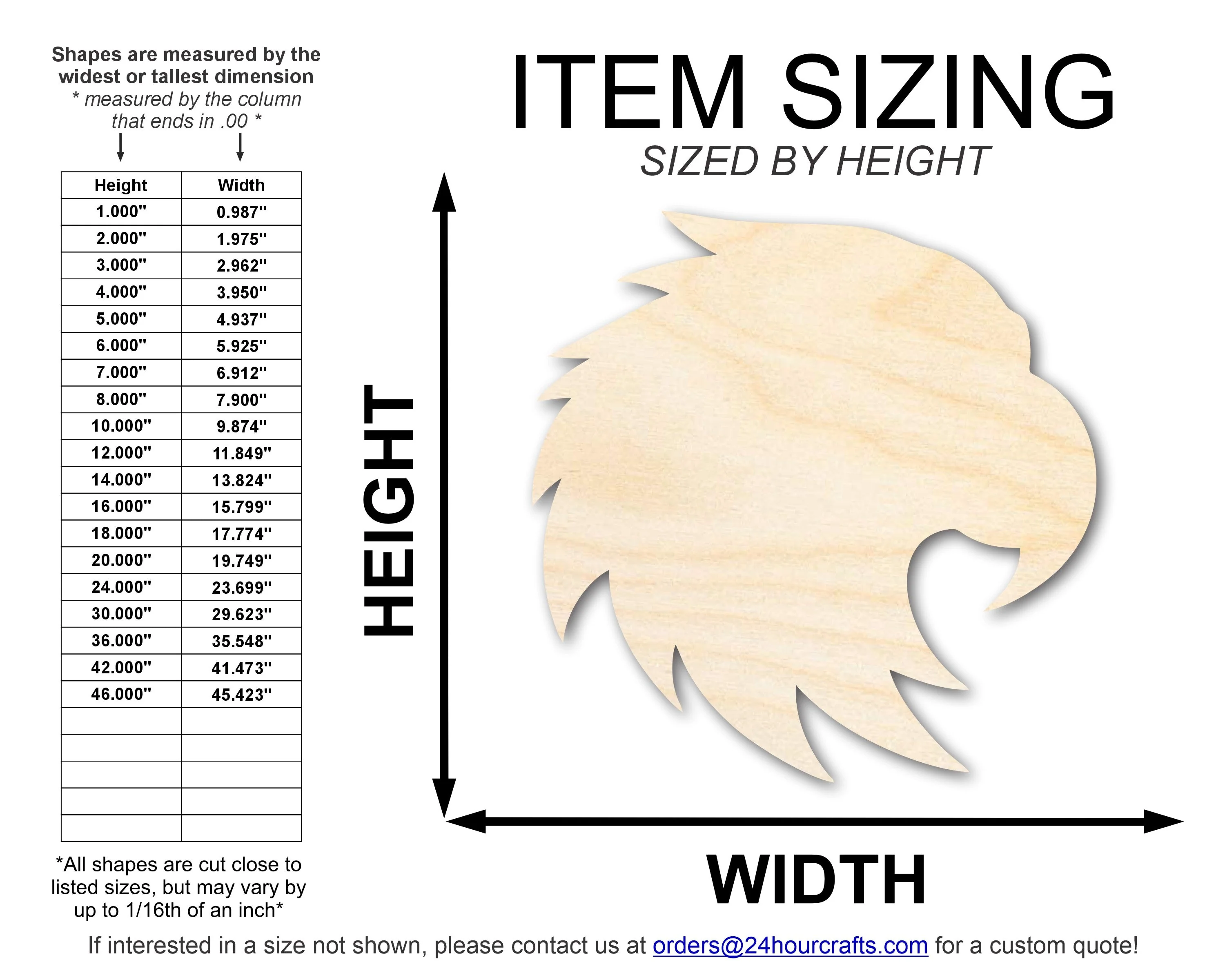 Unfinished Wood Hawk Mascot Shape | DIY Craft Cutout | up to 46" DIY - Image 2