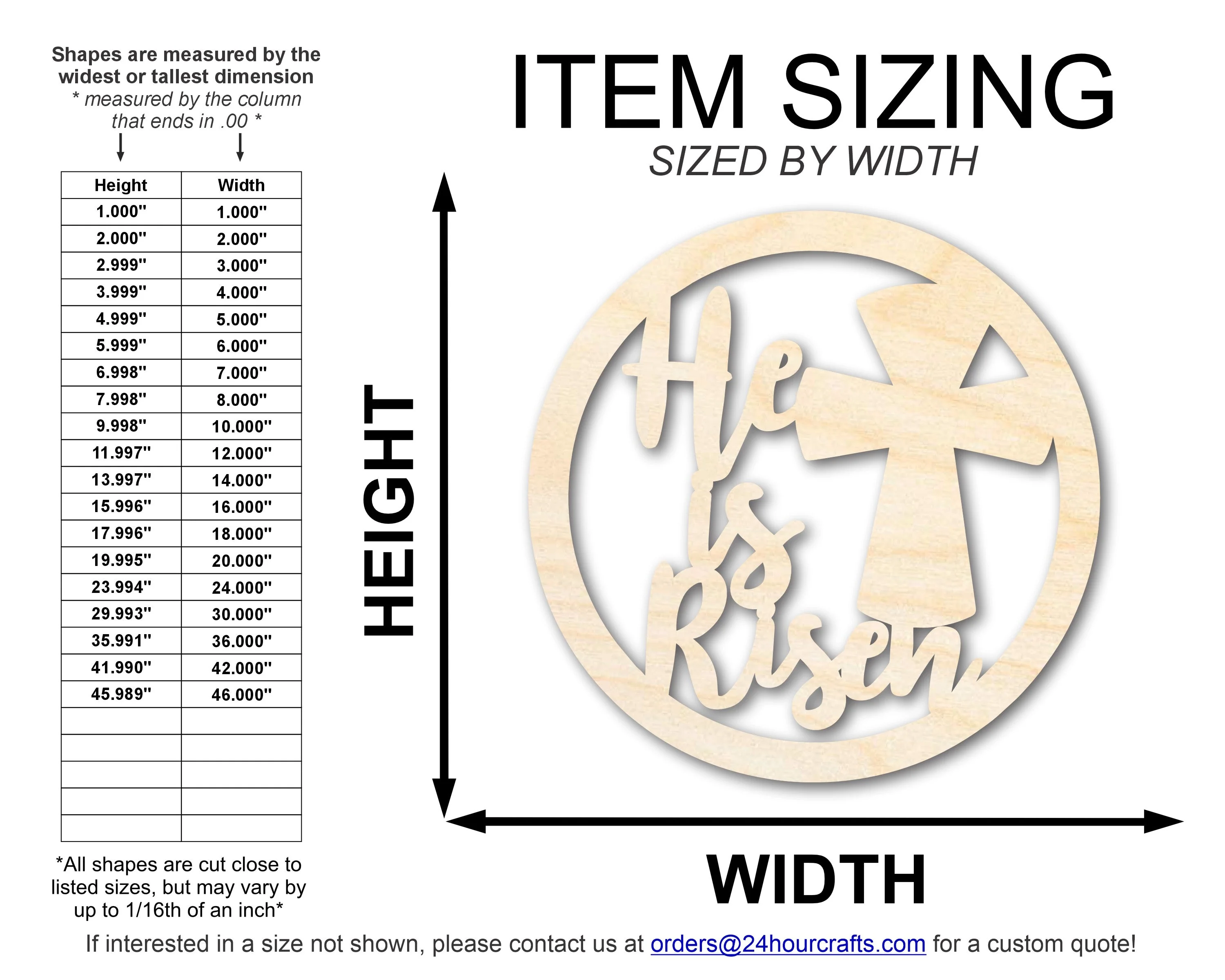 Unfinished Wood He is Risen Shape | DIY Craft Cutout | up to 46" DIY - Image 2