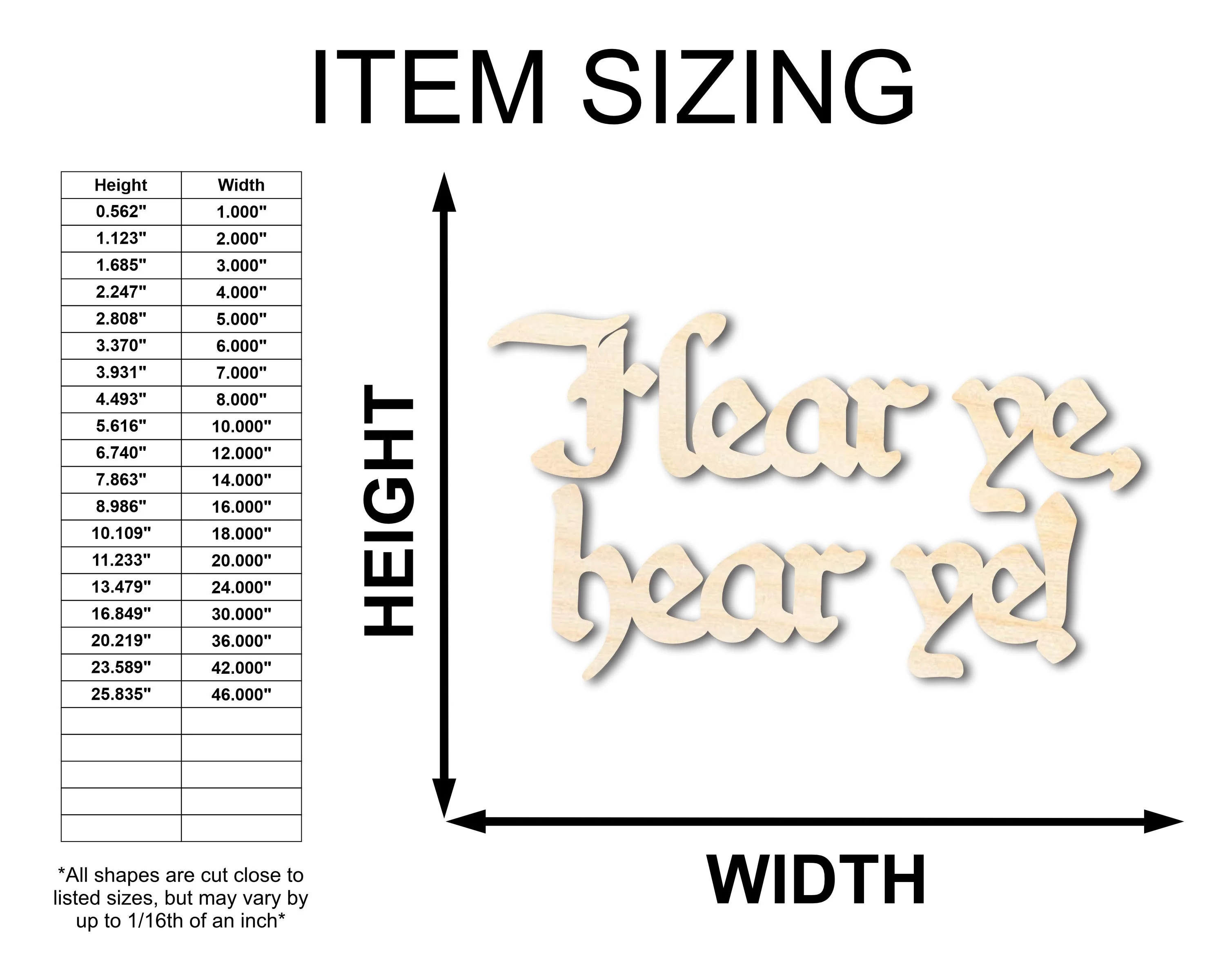 Unfinished Wood Hear ye, hear ye! Shape - Craft - up to 46" - Image 2