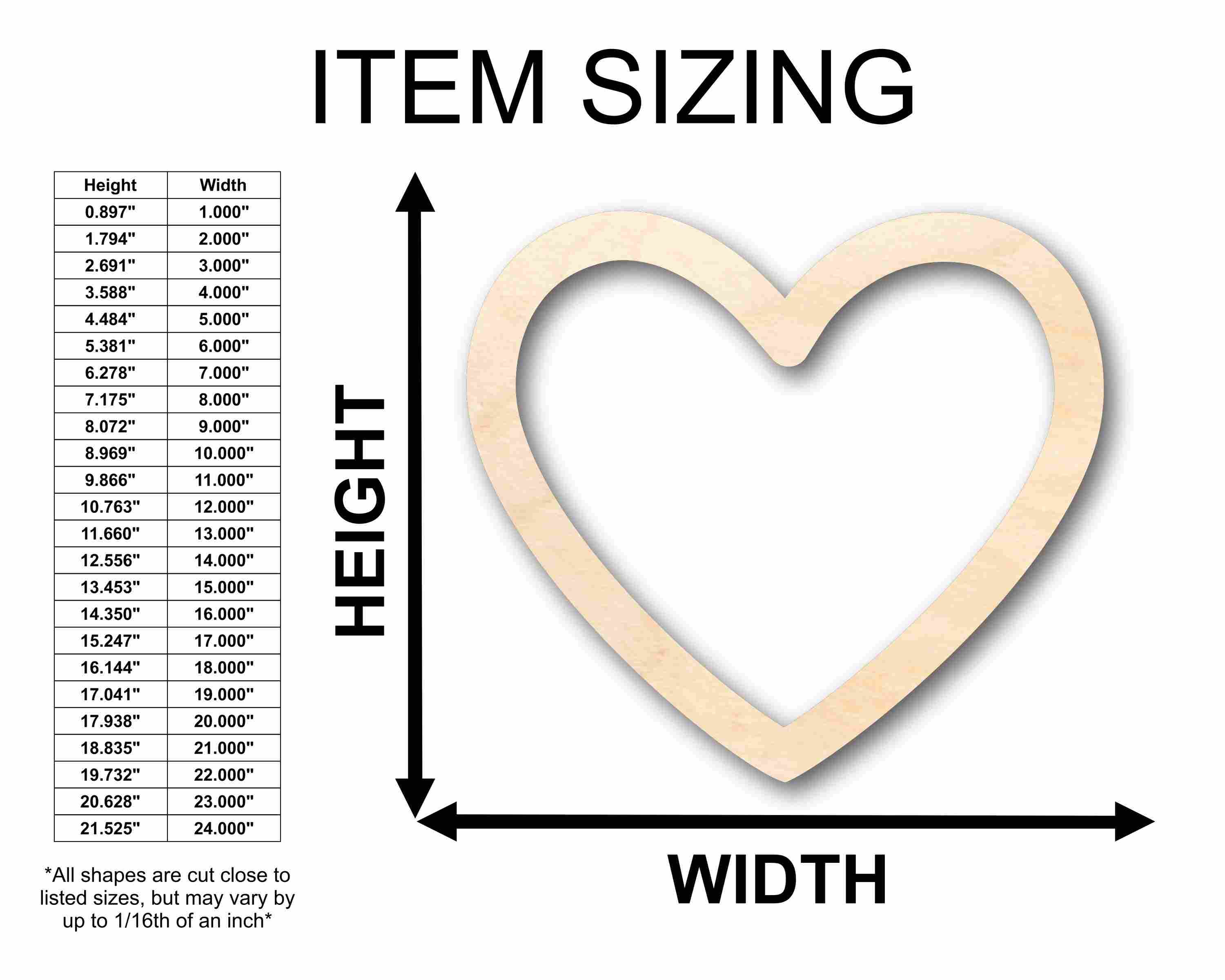 Unfinished Wood Heart Border Silhouette | Valentine's Day | Wedding | DIY Craft Cutout | Up to 46" DIY - Image 2