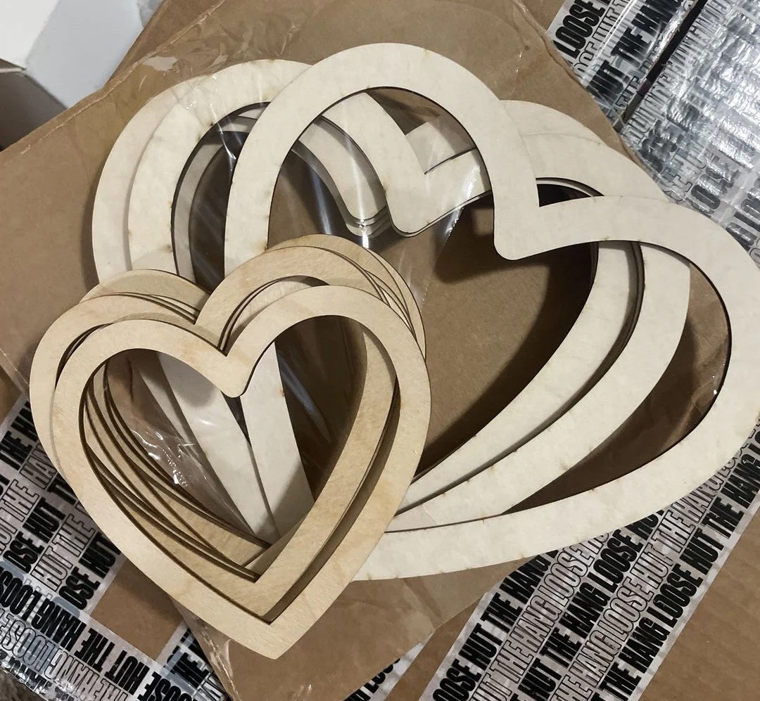 Unfinished Wood Heart Border Silhouette | Valentine's Day | Wedding | DIY Craft Cutout | Up to 46" DIY - Image 5