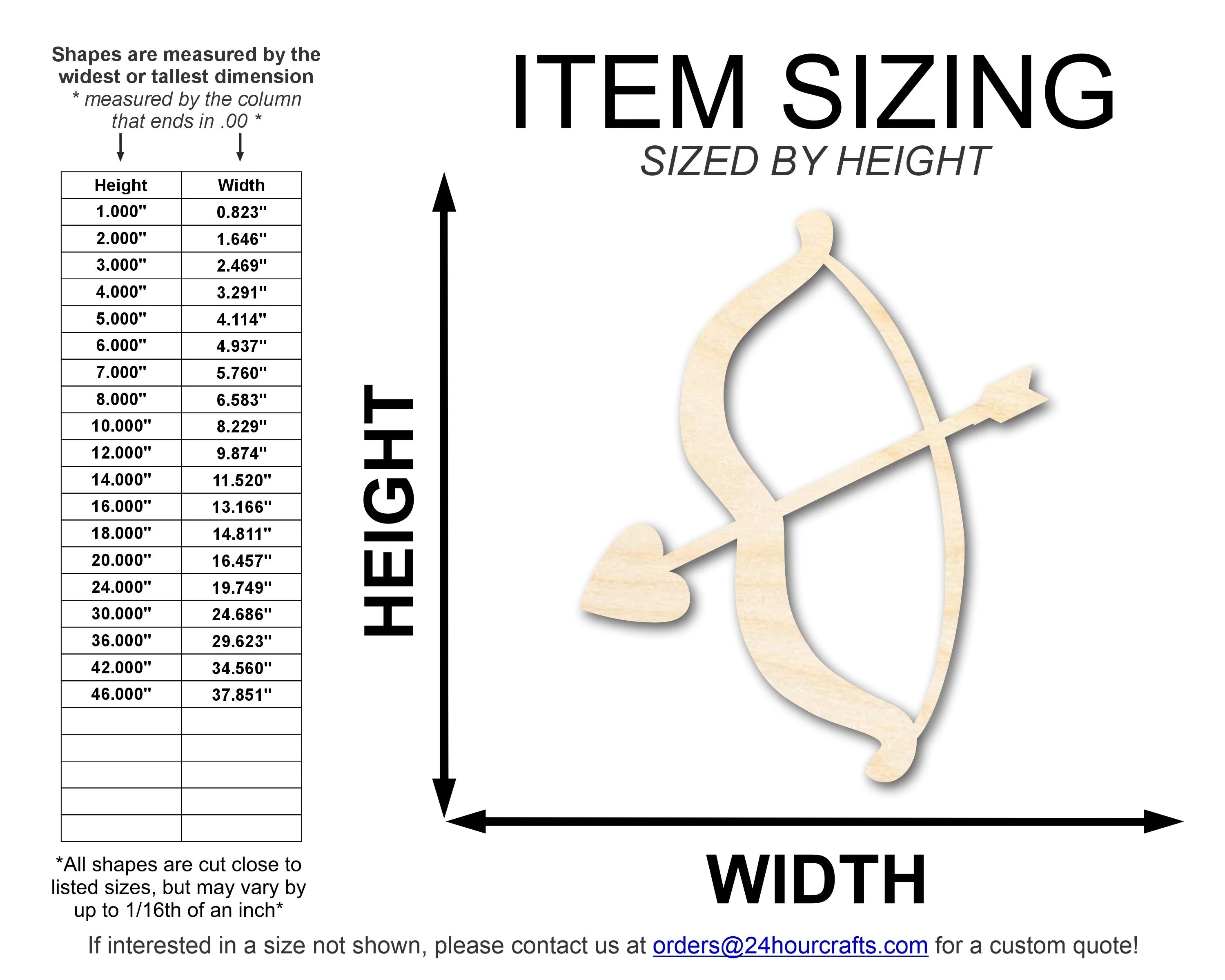 Unfinished Wood Heart Bow and Arrow Shape | DIY Craft Cutout | up to 46" DIY - Image 2