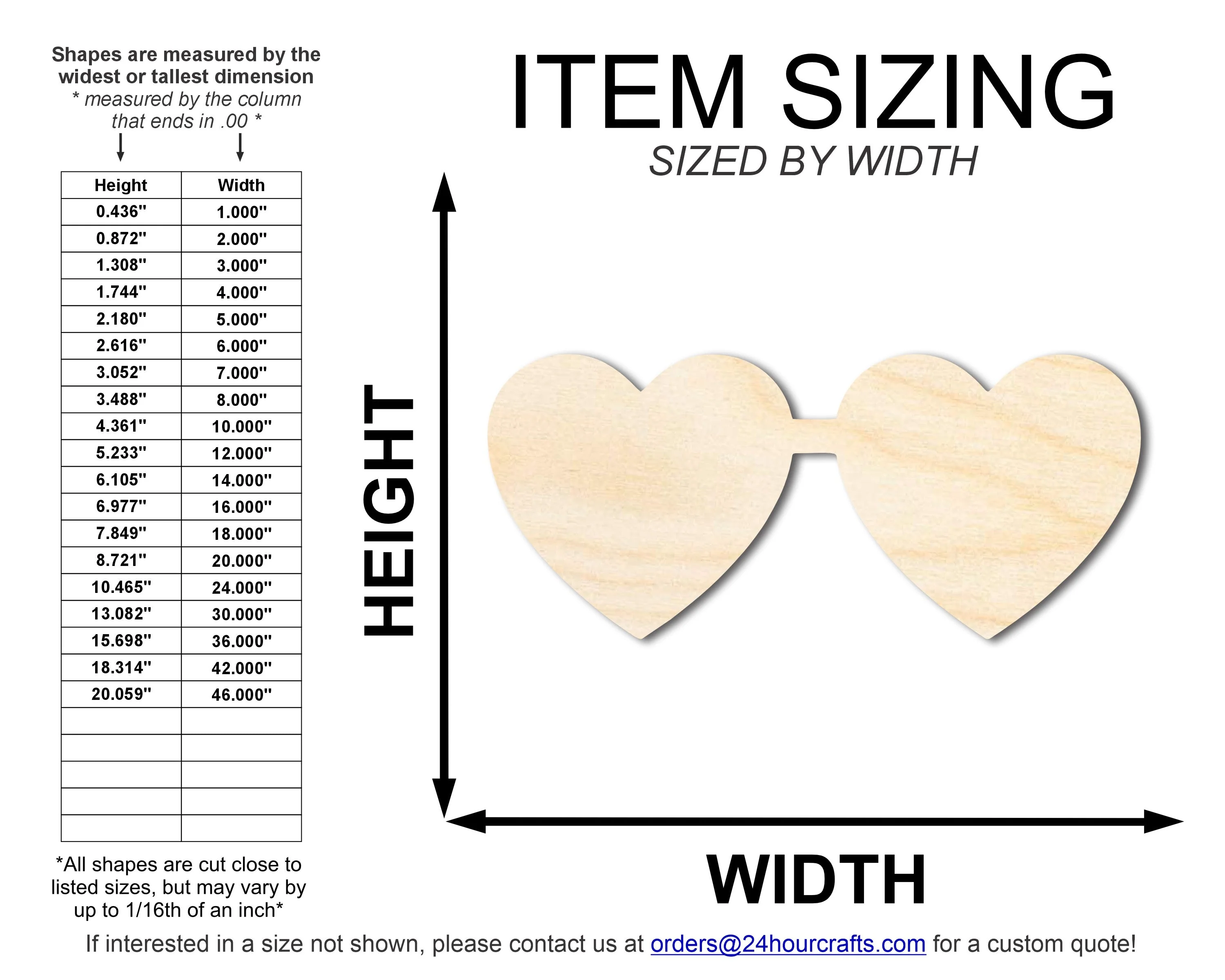 Unfinished Wood Heart Glasses Shape | DIY Craft Cutout | up to 46" DIY - Image 2