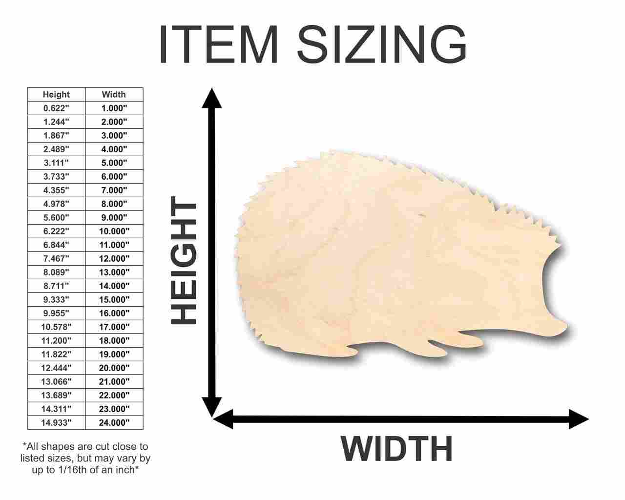 Unfinished Wood Hedgehog Shape - Animal - Wildlife - Craft - up to 46" DIY - Image 2
