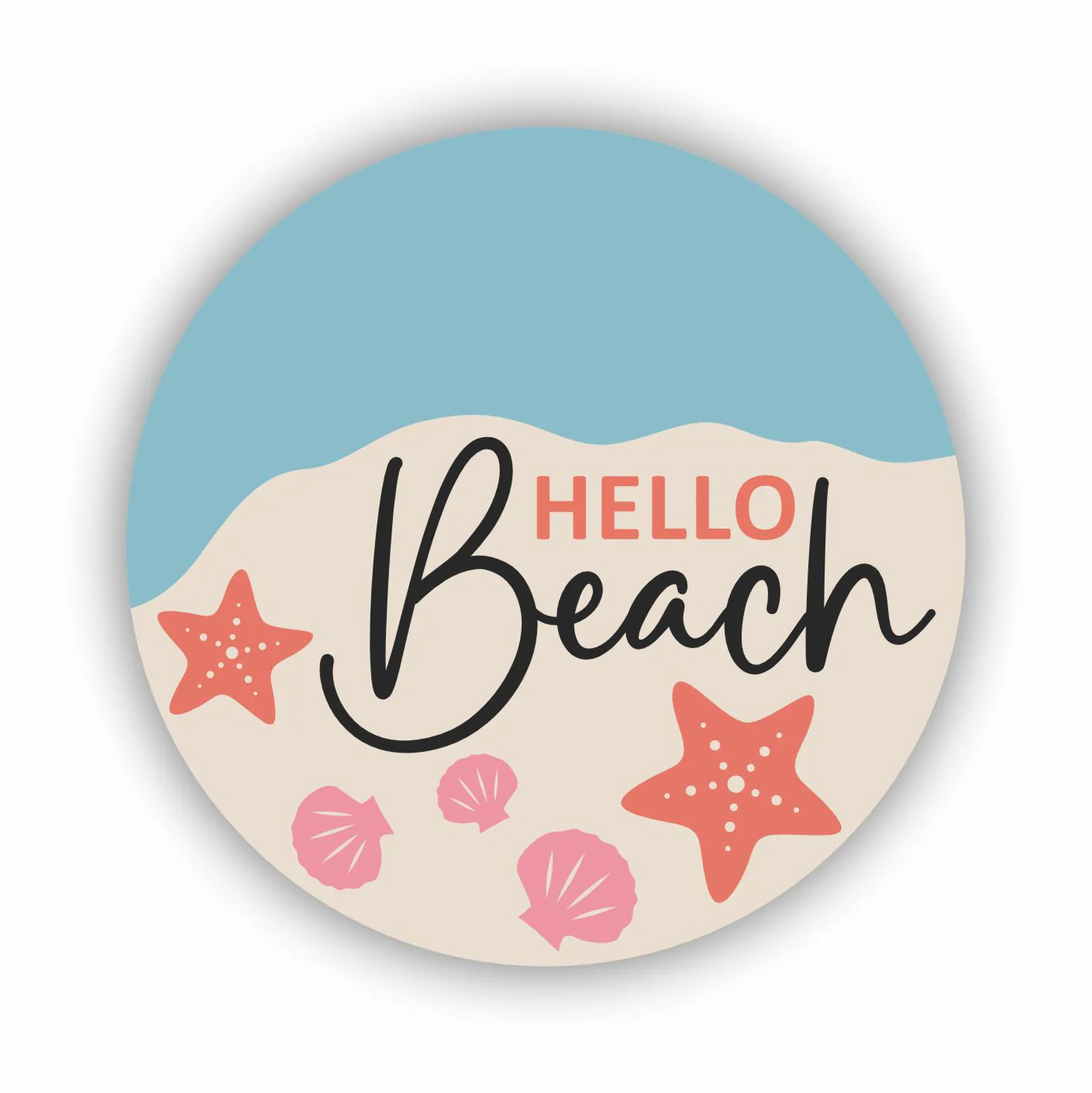 Unfinished Wood Hello Beach Door Sign Kit | Wood Craft Cutouts | 1/4" Thick | - Image 2