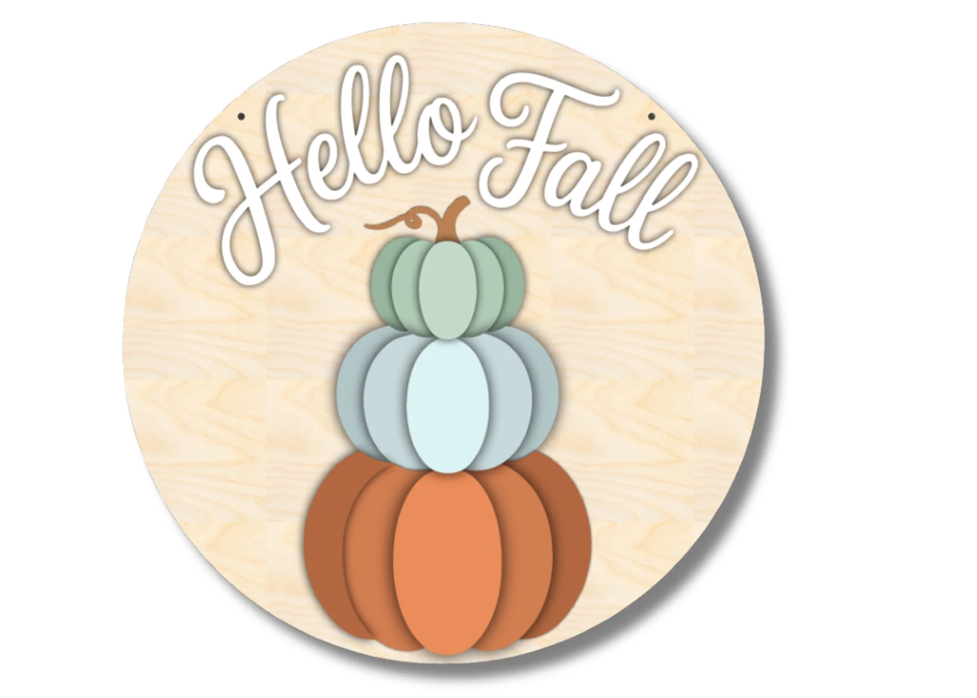 Unfinished Wood Hello Fall Pumpkins Door Sign Kit | Wood Craft Cutouts | 1/4" Thick | - Image 2