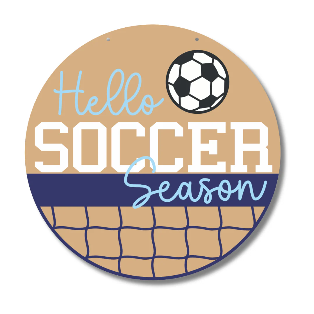Unfinished Wood Hello Soccer Season Door Sign Kit | Wood Craft Cutouts | 1/4" Thick | - Image 2