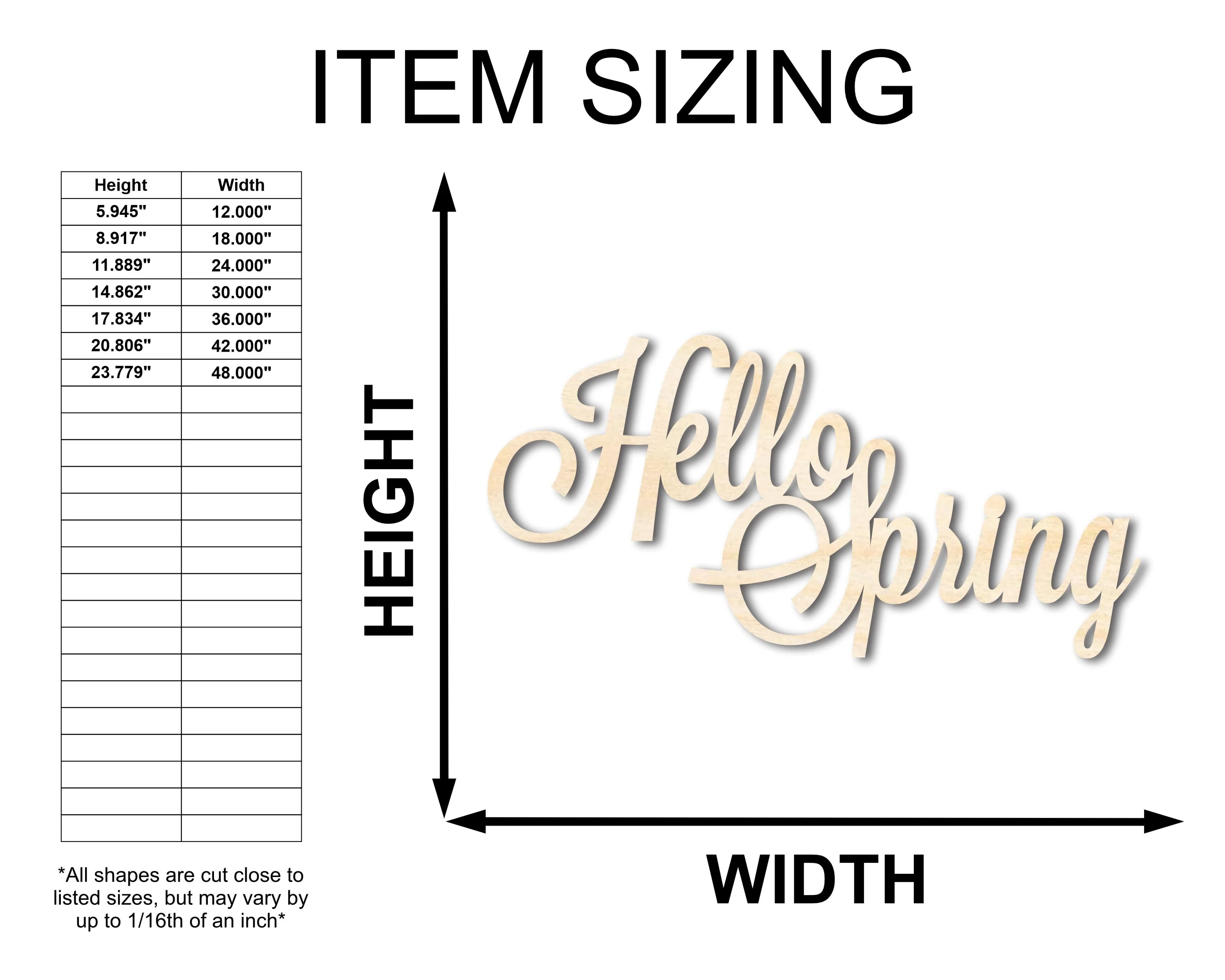 Unfinished Wood Hello Spring Shape - Word Craft - up to 46" - Image 2