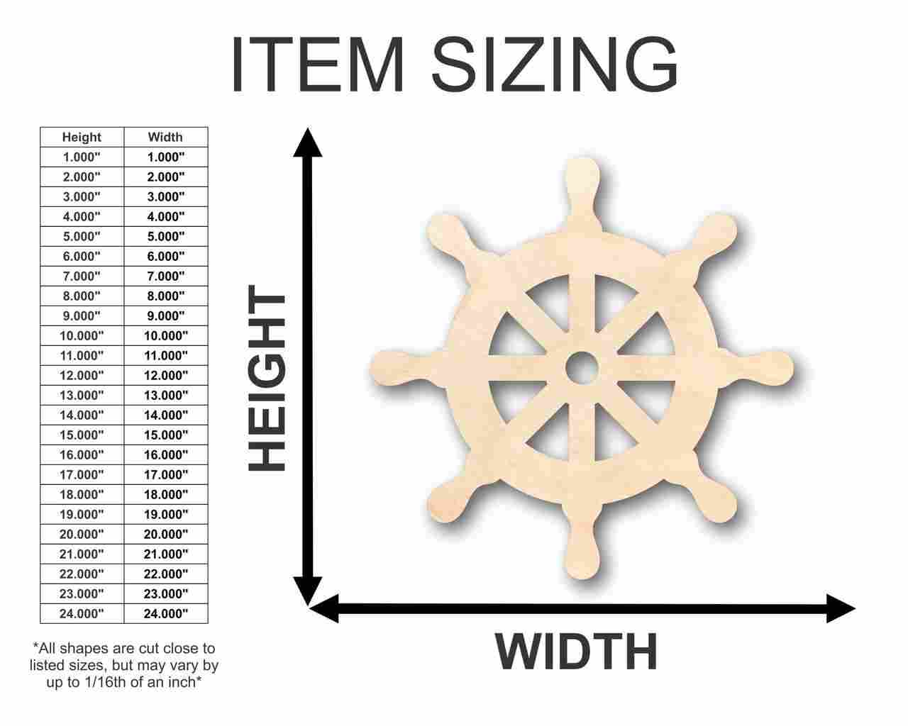 Unfinished Wood Helm Steering Wheel Shape - Naval - Ocean - Craft - up to 46" DIY - Image 2