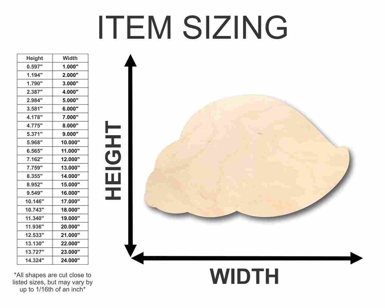 Unfinished Wood Hermit Crab Shell Shape - Ocean - Beach - Nursery - Craft - up to 46" DIY - Image 2