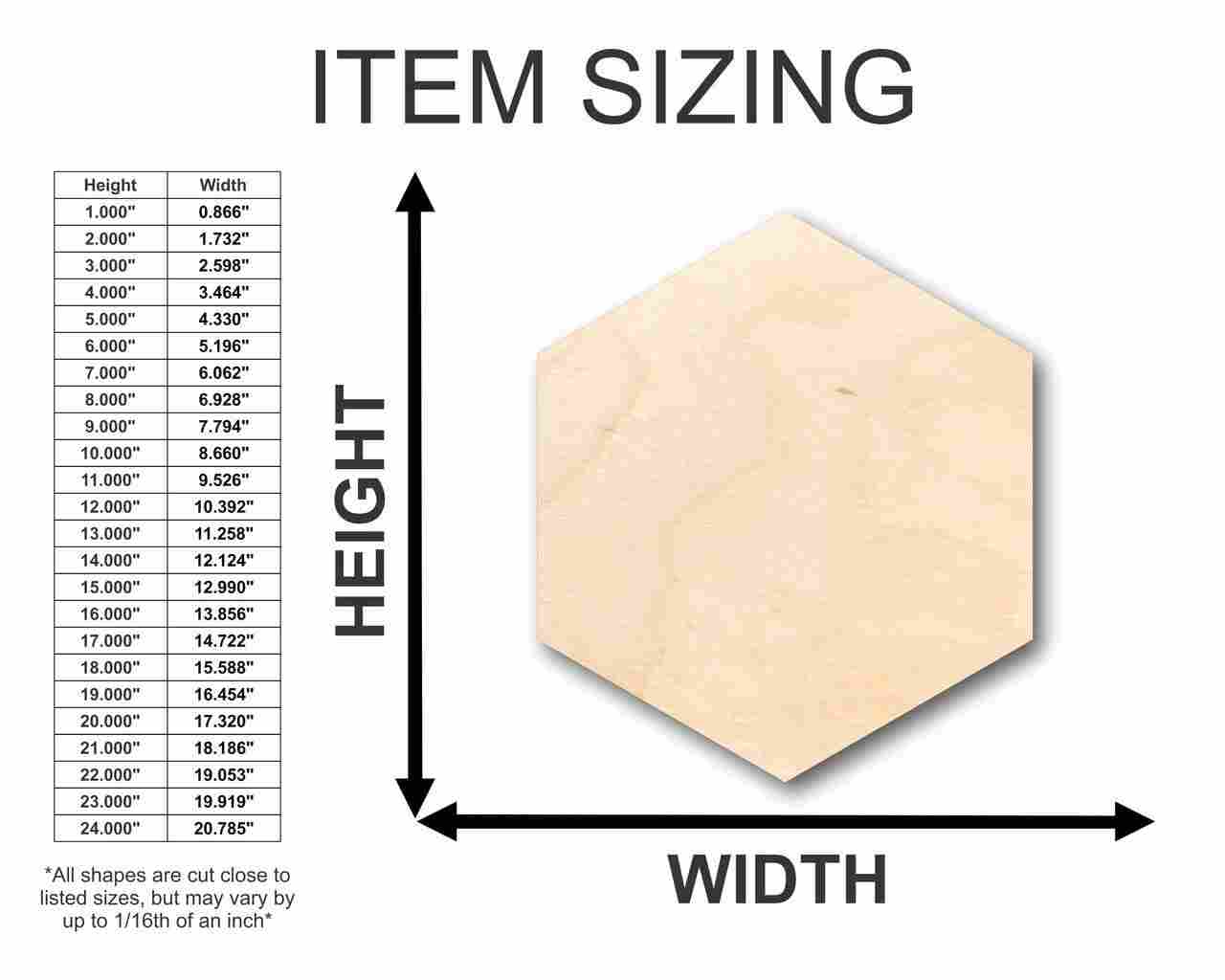 Unfinished Wood Hexagon Shape - Craft - up to 46" DIY - Image 2
