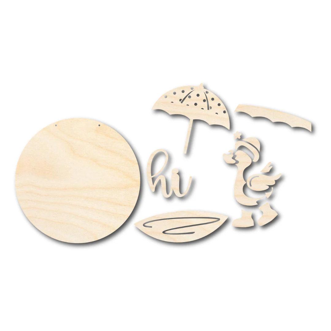 Unfinished Wood Hi Duck Spring Door Sign Kit | Wood Craft Cutouts | 1/4" Thick | - Image 4