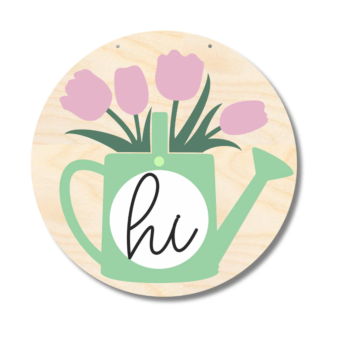 Unfinished Wood Hi Spring Door Sign Kit | Wood Craft Cutouts | 1/4" Thick | - Image 2