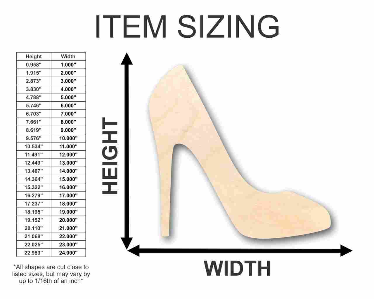 Unfinished Wood High Heels Shape - Craft - up to 46" DIY - Image 2