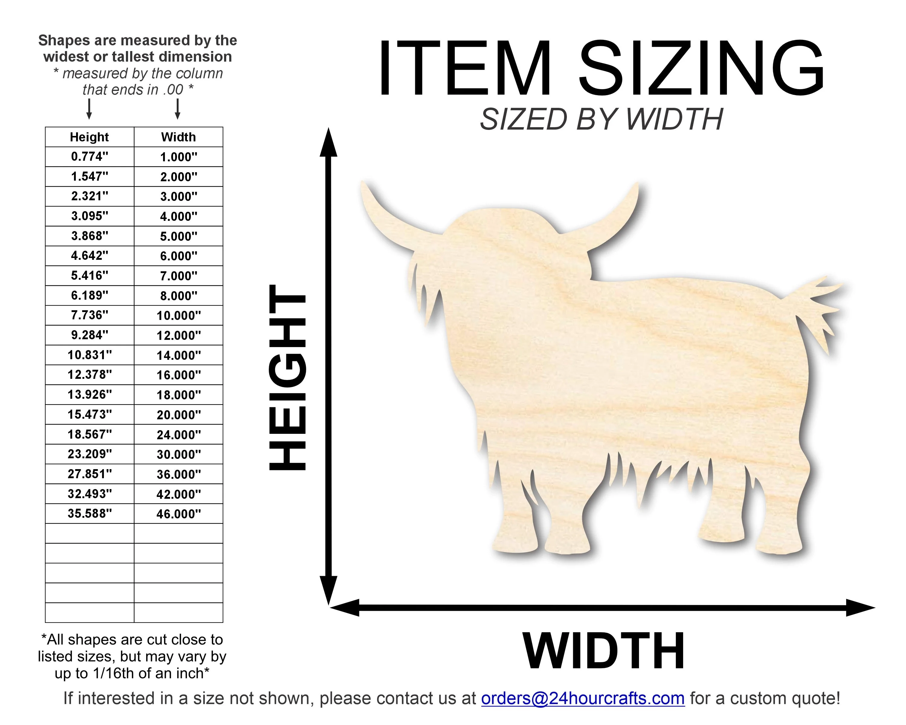 Unfinished Wood Highland Cow Shape | DIY Craft Cutout | up to 46" DIY - Image 2