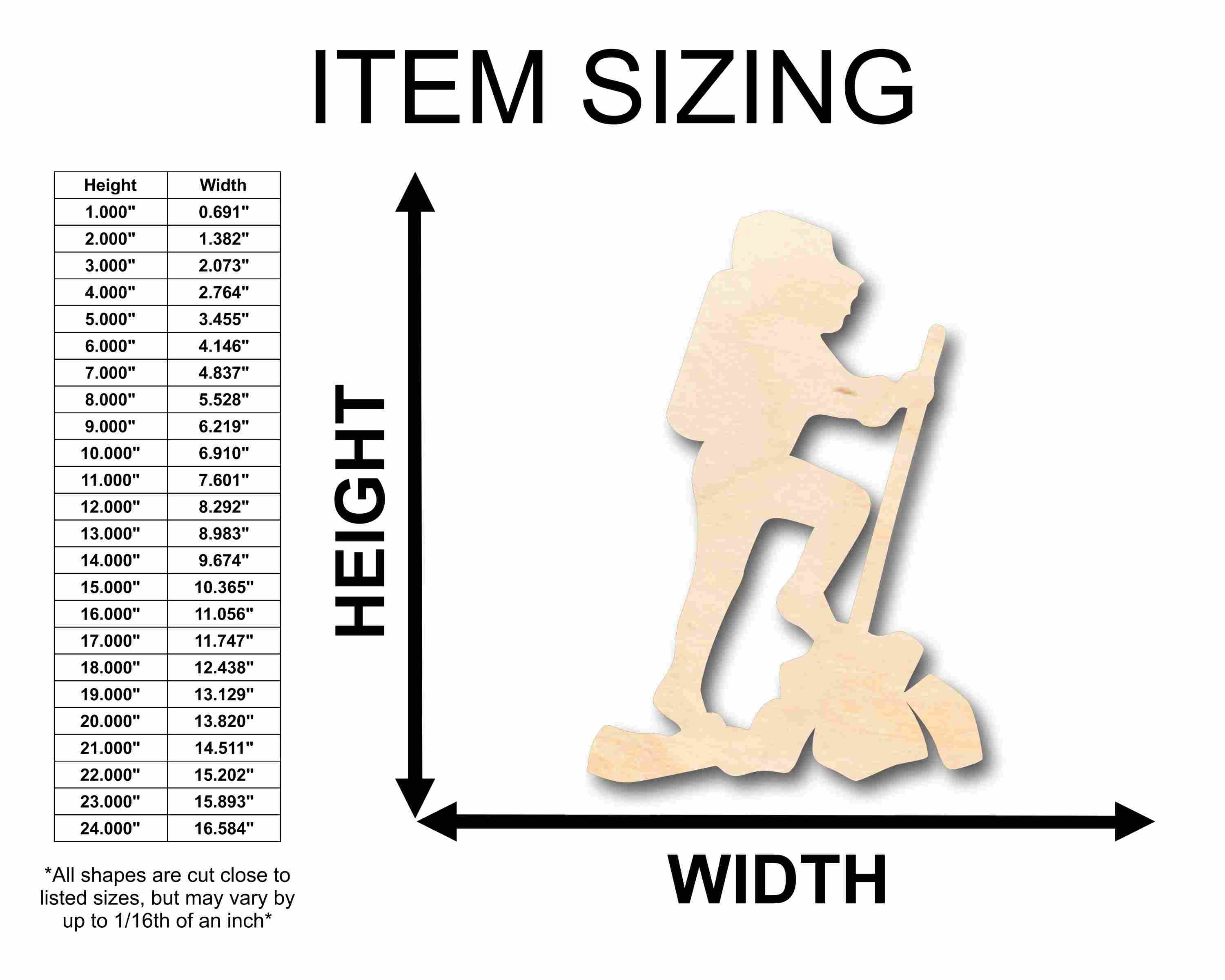 Unfinished Wood Hiker Silhouette - Craft- up to 46" DIY - Image 2