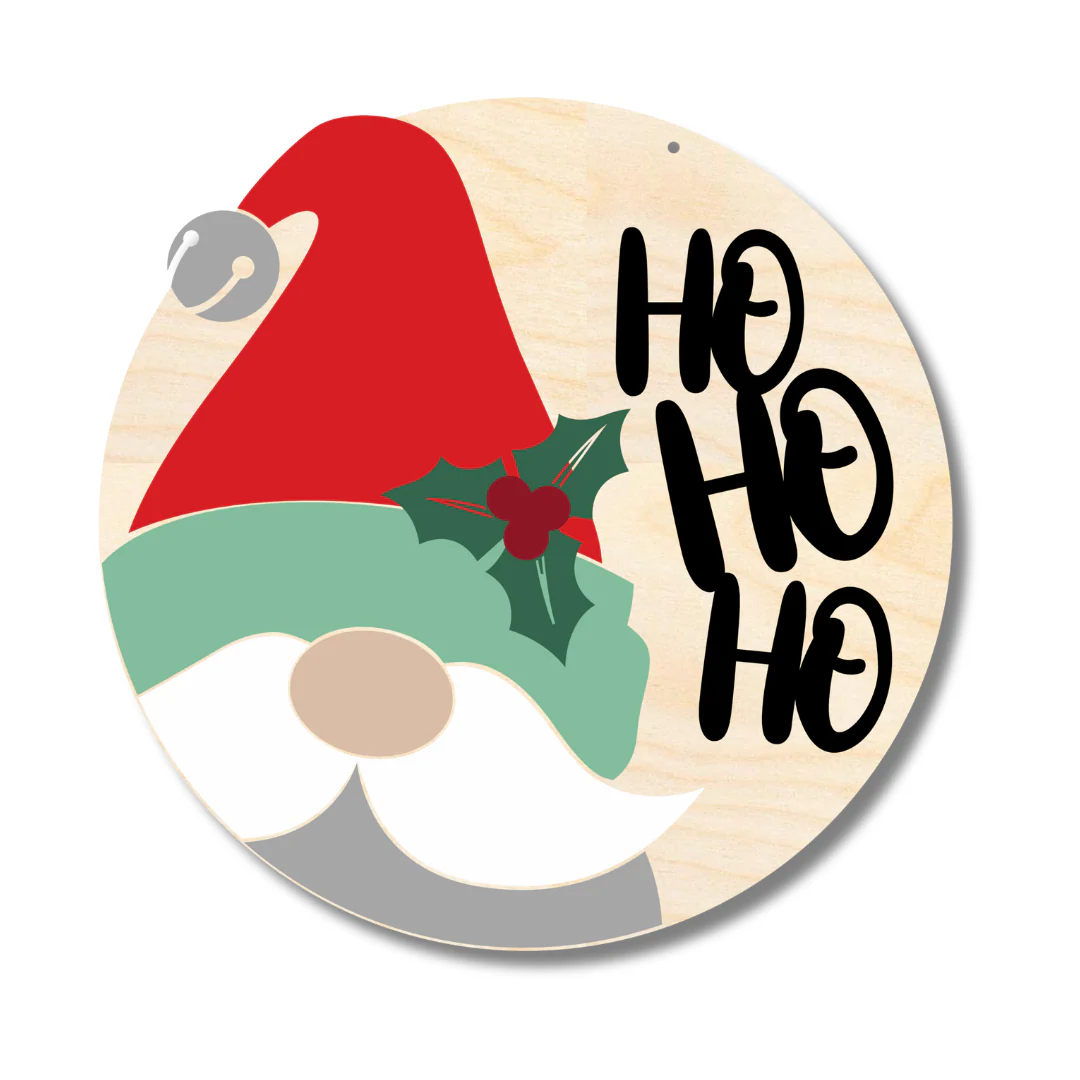 Unfinished Wood Ho Ho Ho Christmas Door Sign Kit | Wood Craft Cutouts | 1/4" Thick | - Image 2