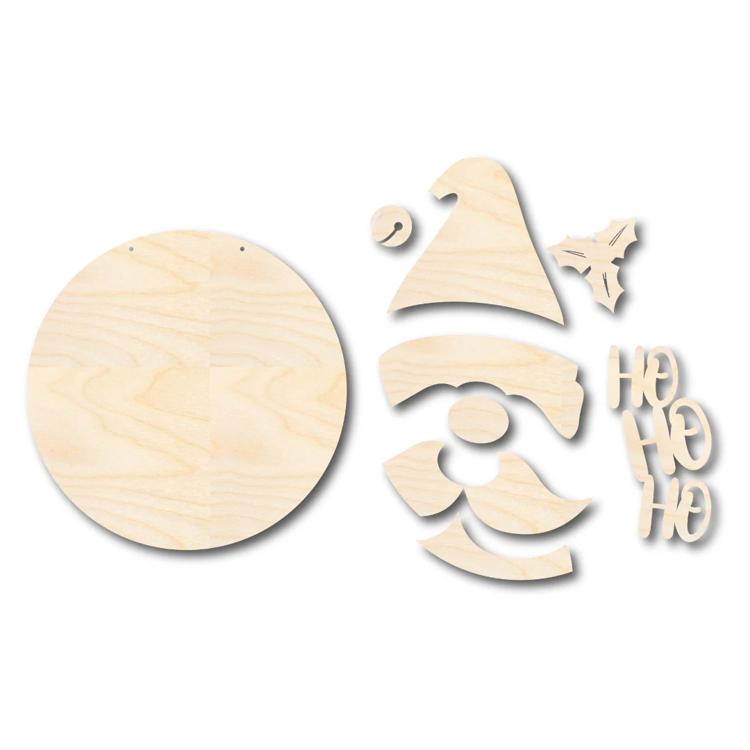 Unfinished Wood Ho Ho Ho Christmas Door Sign Kit | Wood Craft Cutouts | 1/4" Thick | - Image 3