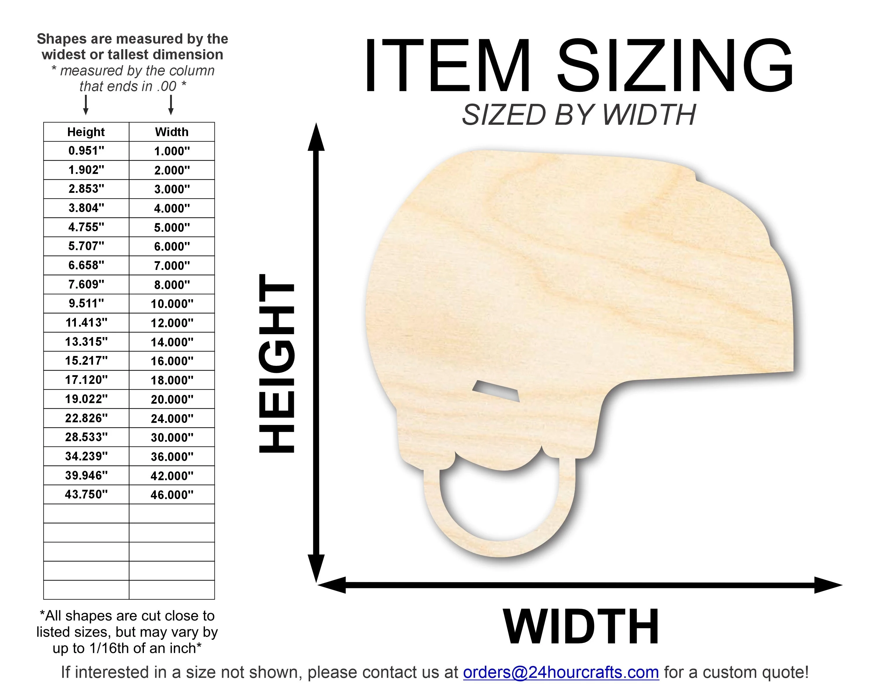 Unfinished Wood Hockey Helmet Shape | DIY Craft Cutout | up to 46" DIY - Image 2