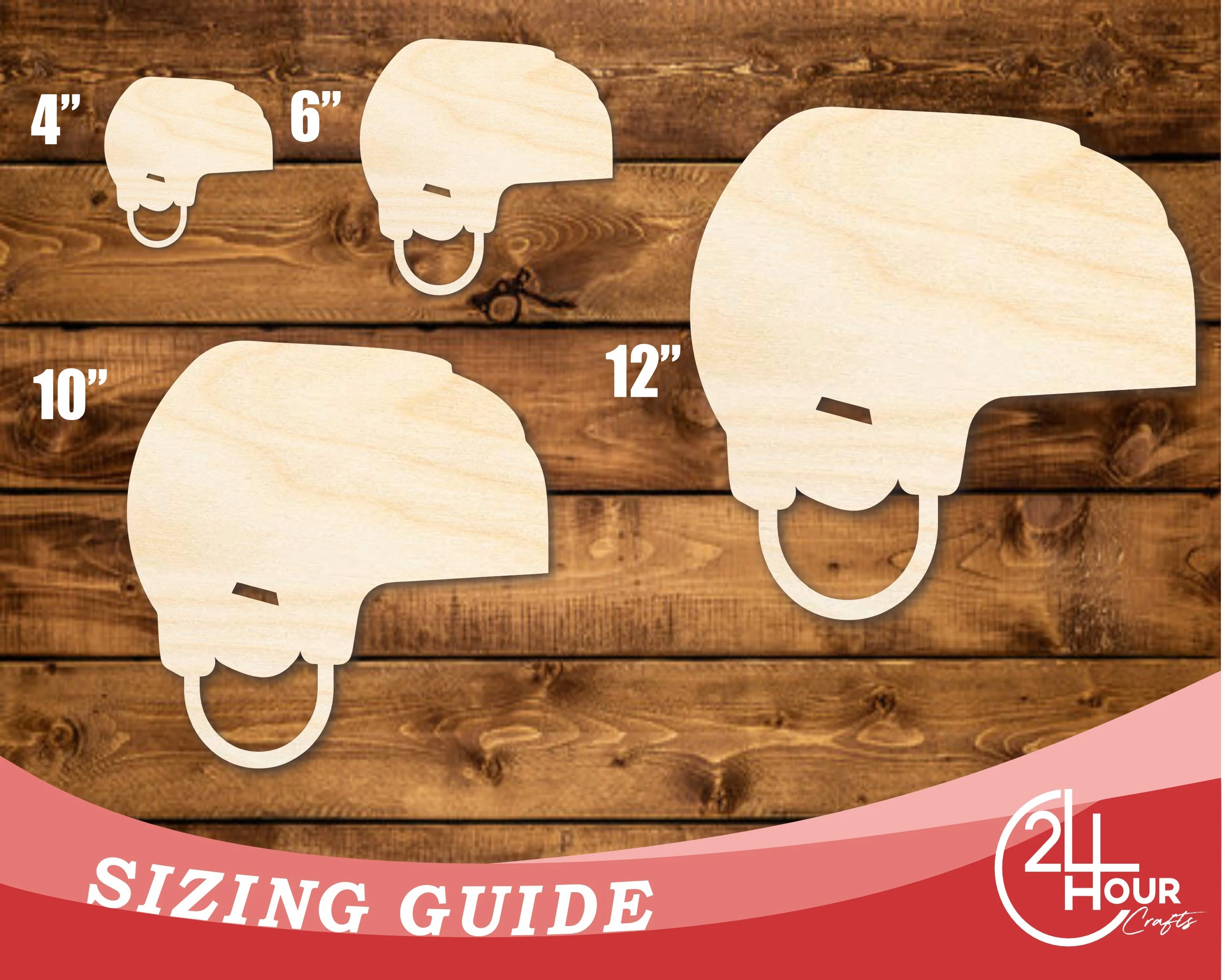Unfinished Wood Hockey Helmet Shape | DIY Craft Cutout | up to 46" DIY - Image 3