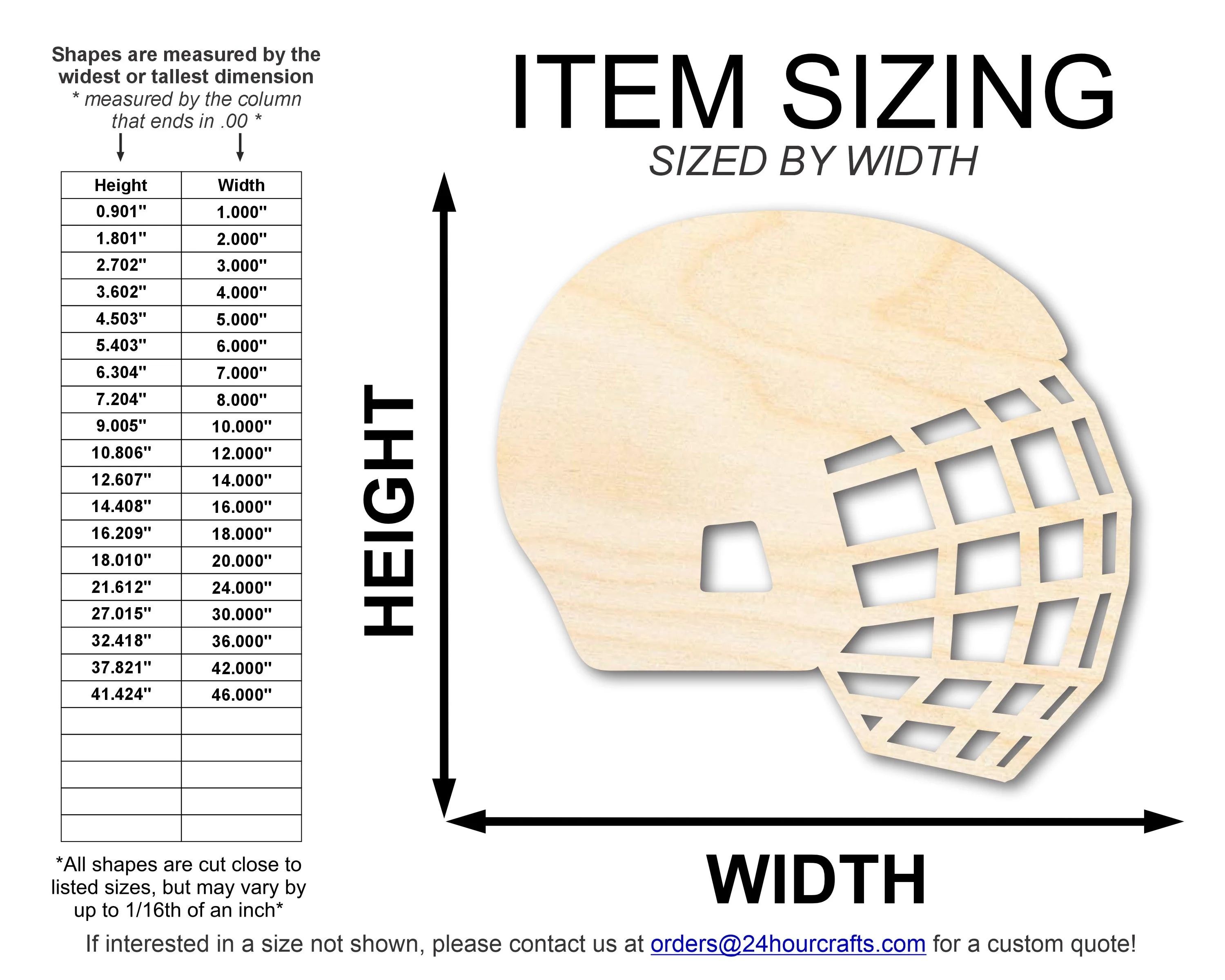 Unfinished Wood Hockey Helmet with Cage Shape | DIY Craft Cutout | up to 46" DIY - Image 2