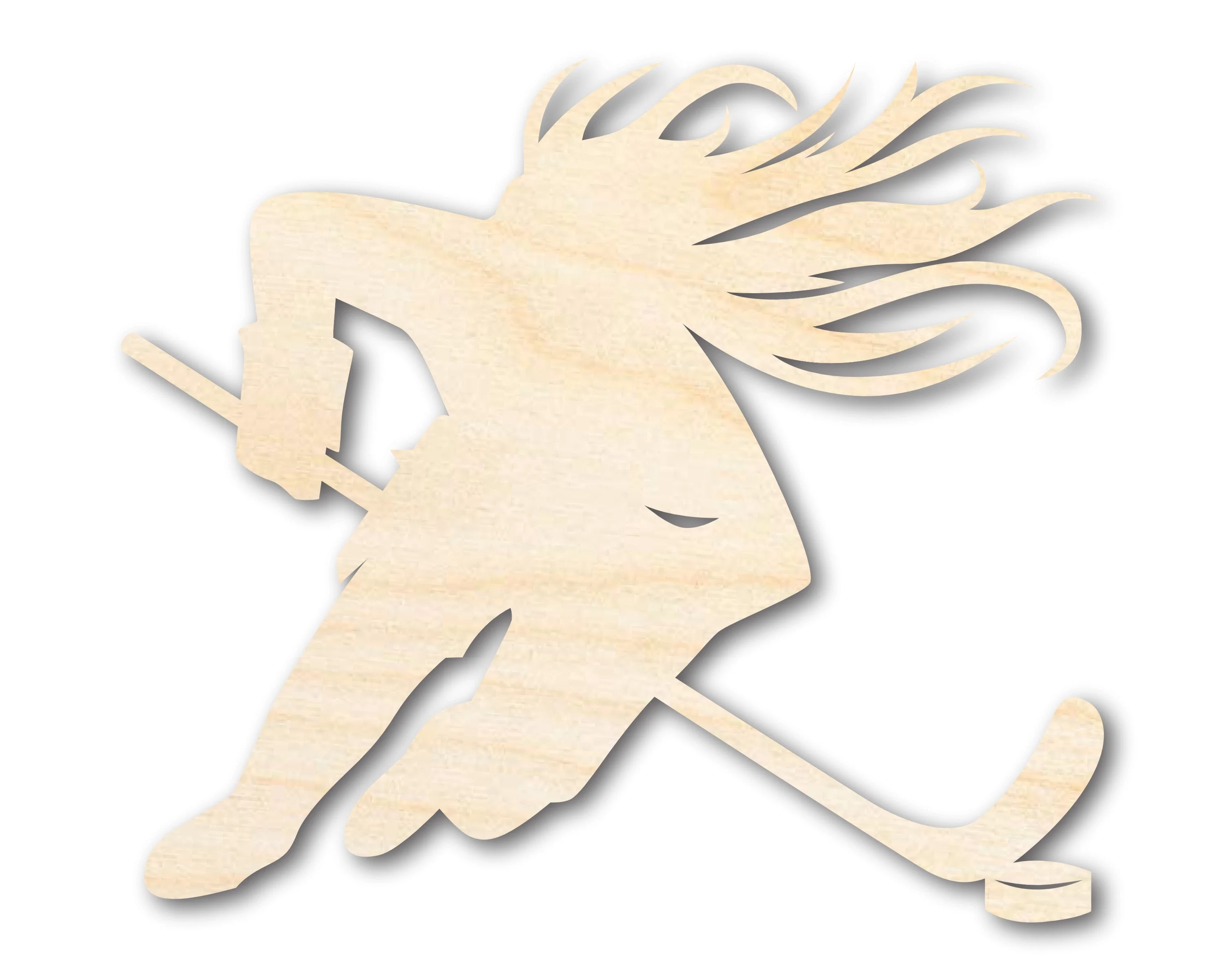 Unfinished Wood Hockey Player Female Shape | DIY Craft Cutout | up to 46" DIY - Image 2