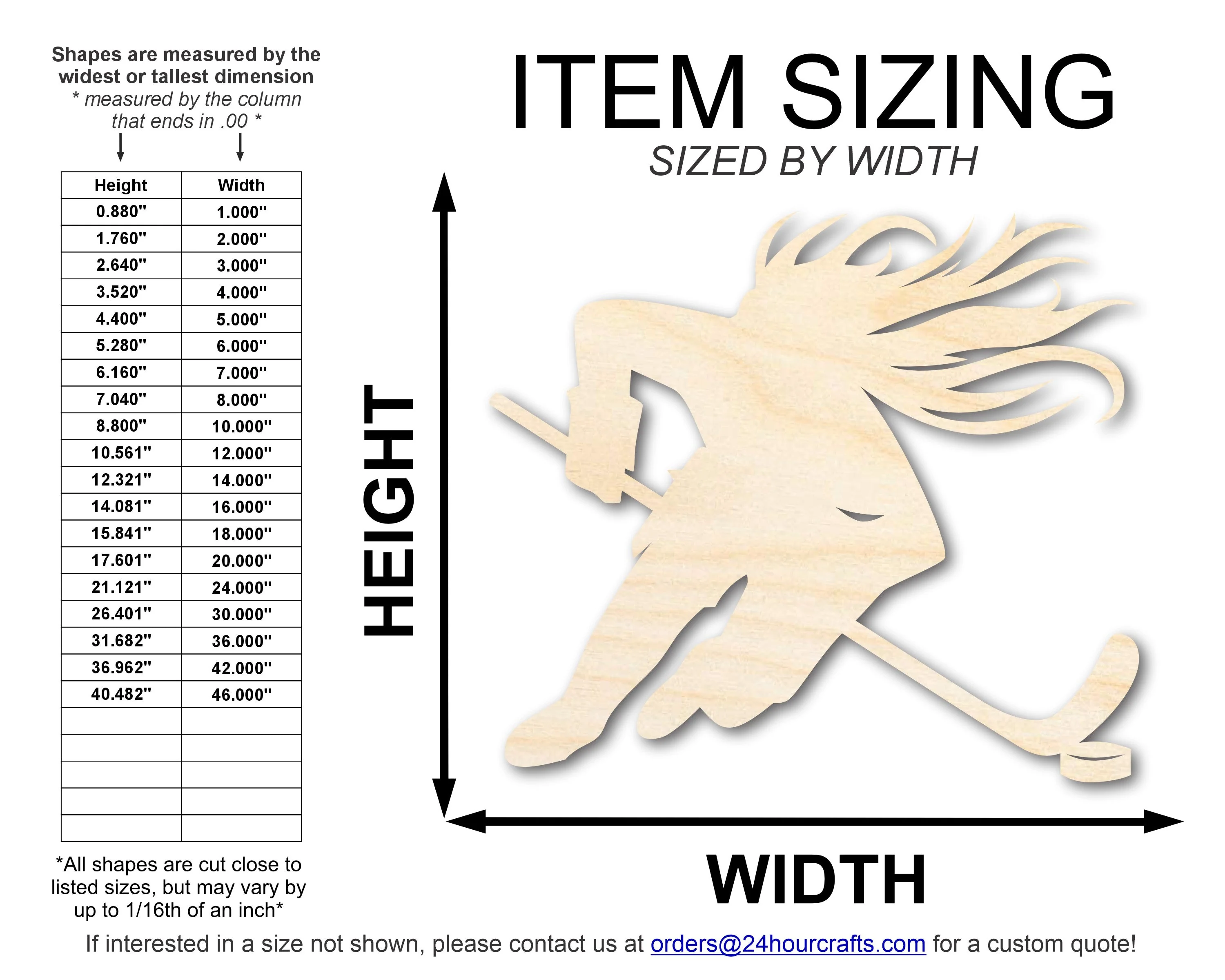 Unfinished Wood Hockey Player Female Shape | DIY Craft Cutout | up to 46" DIY - Image 3
