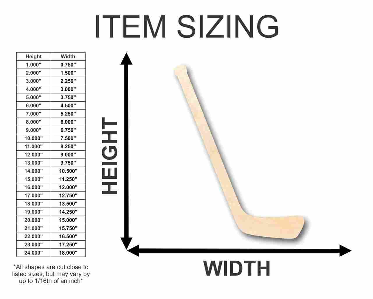 Unfinished Wood Hockey Stick Shape - Sporting - Craft - up to 46" DIY - Image 2