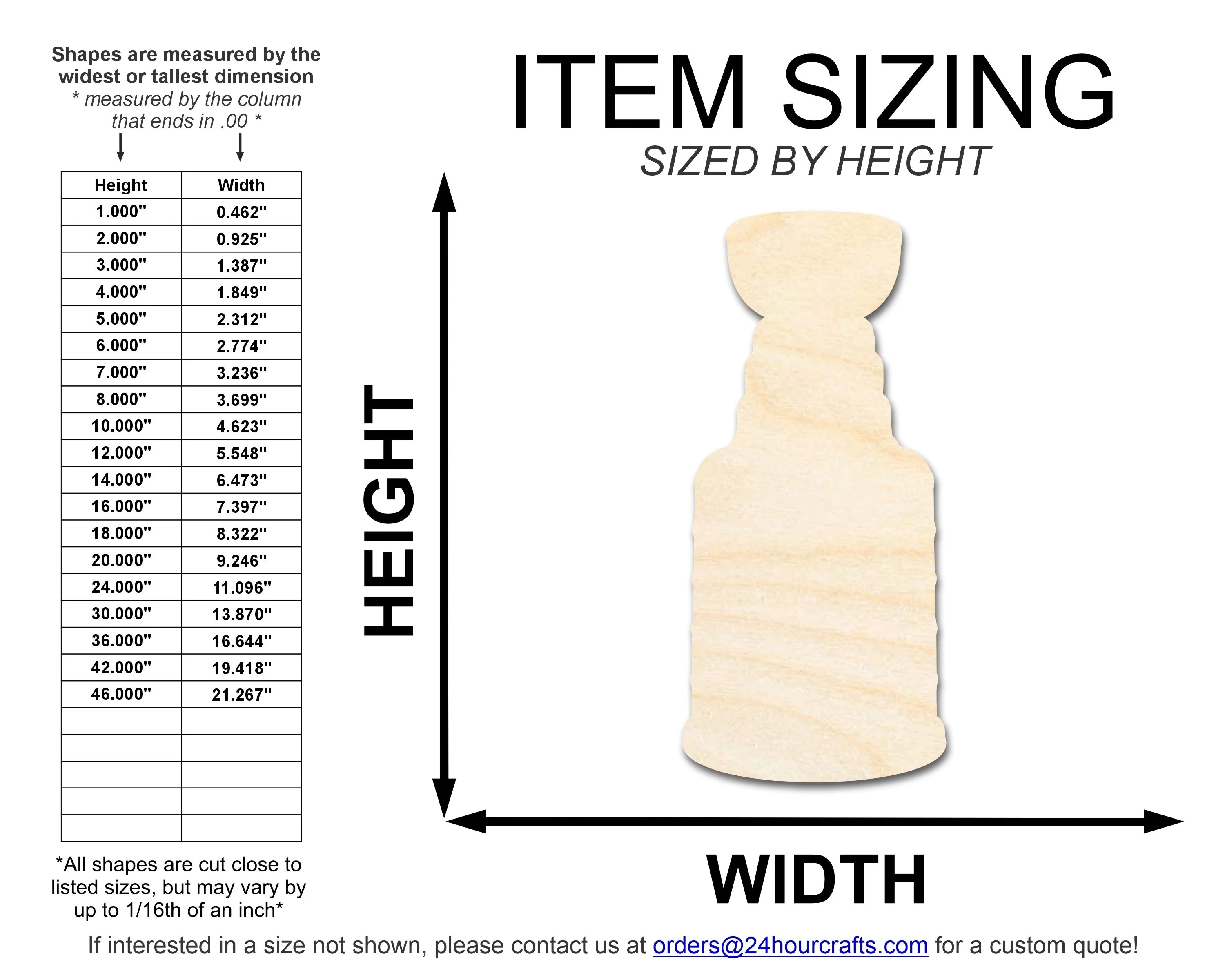 Unfinished Wood Hockey Trophy Shape | DIY Craft Cutout | up to 46" DIY - Image 2
