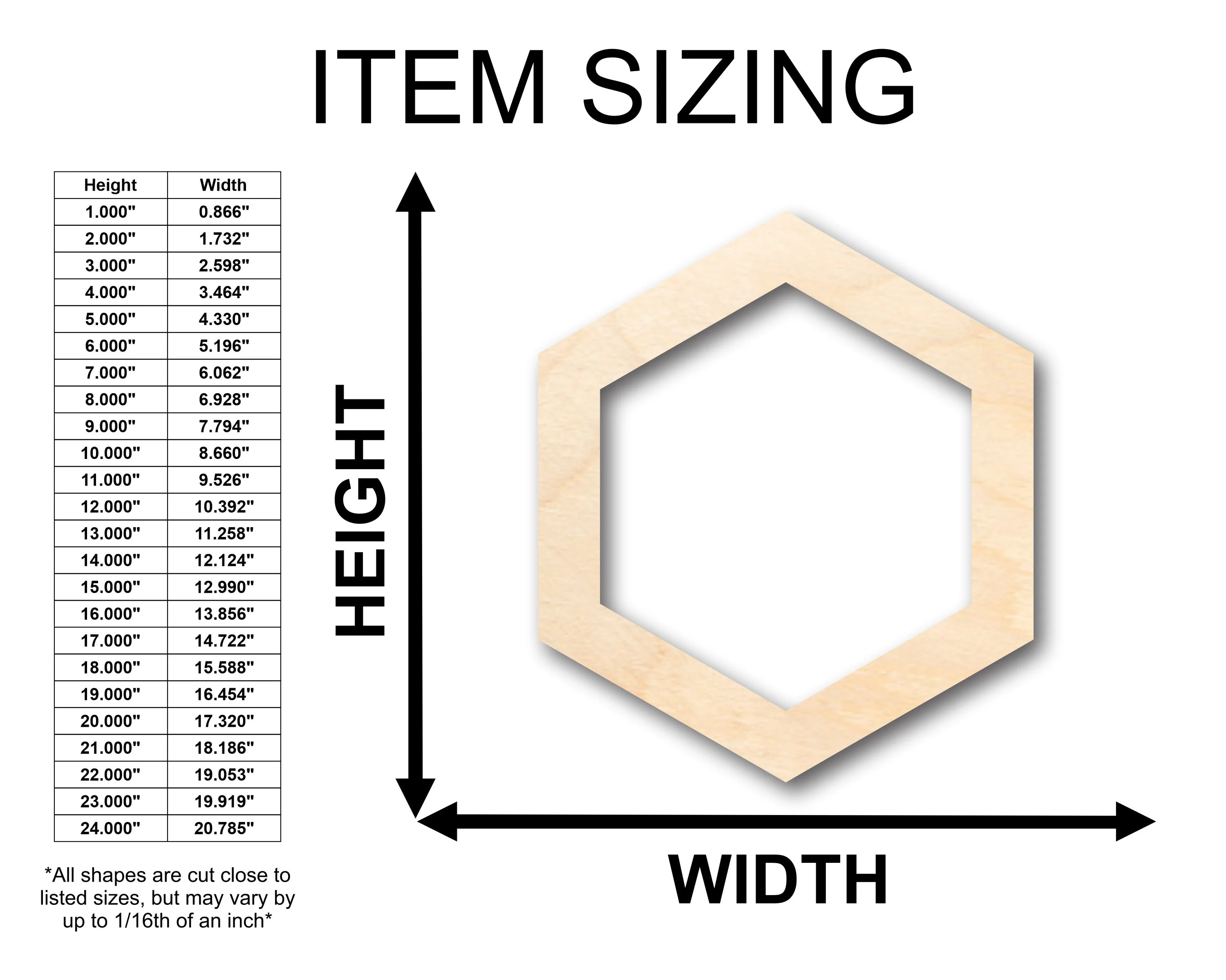 Unfinished Wood Hollow Hexagon Honeycomb Shape - Craft - up to 46" DIY - Image 2