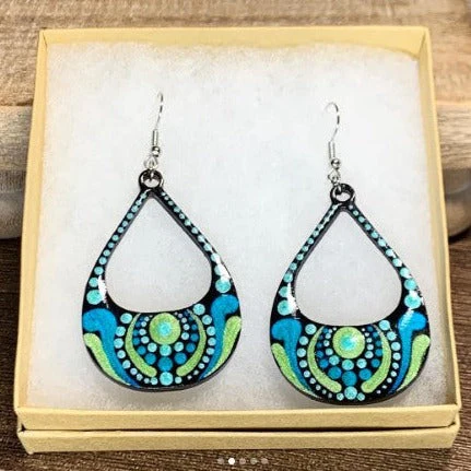 Unfinished Wood Hollow Teardrop Earring Blank Pair - DIY Jewelry Craft - Available in 1" to 3" - Image 2