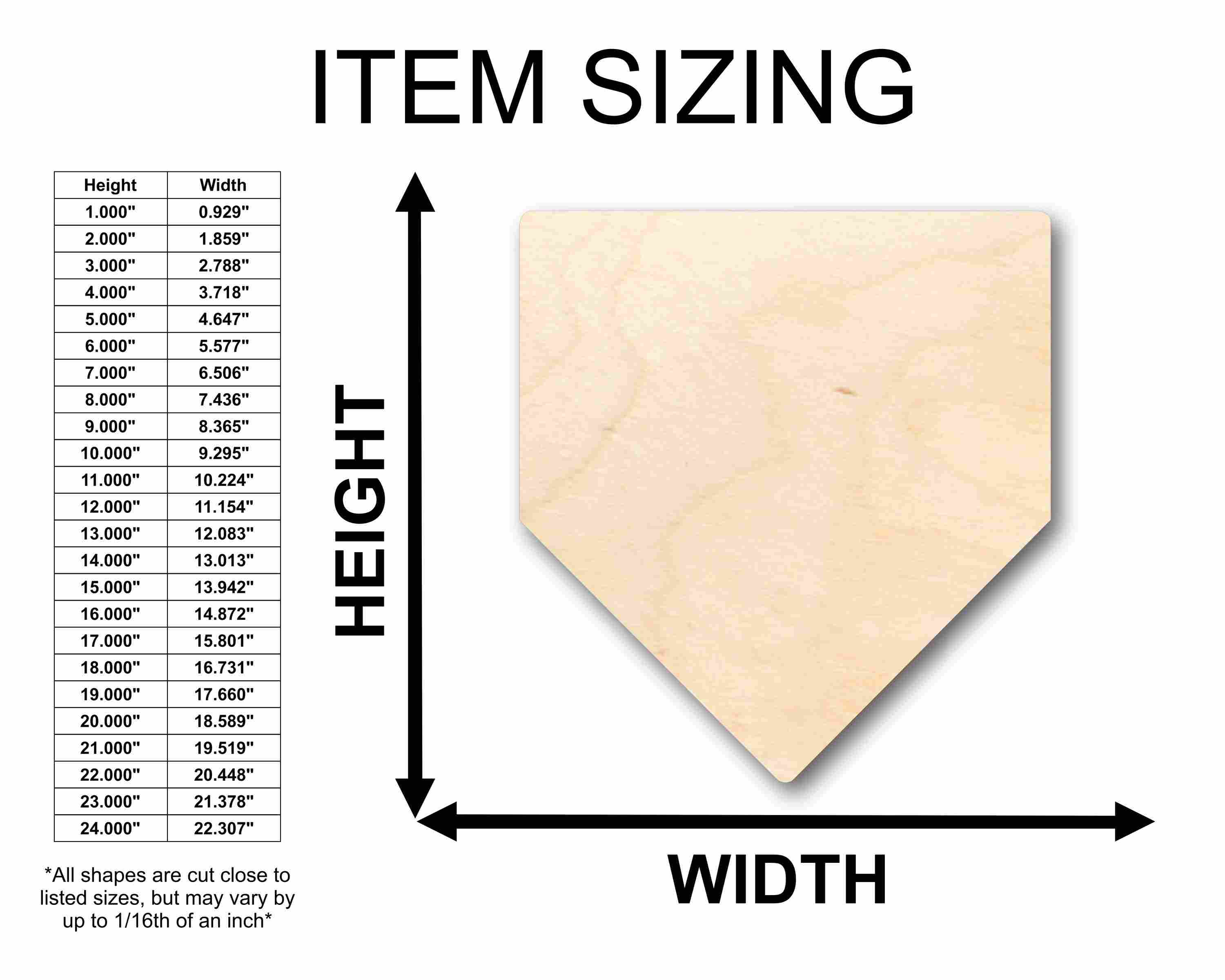 Unfinished Wood Home Plate Baseball Softball Diamond Base Silhouette - Craft- up to 46" DIY - Image 2