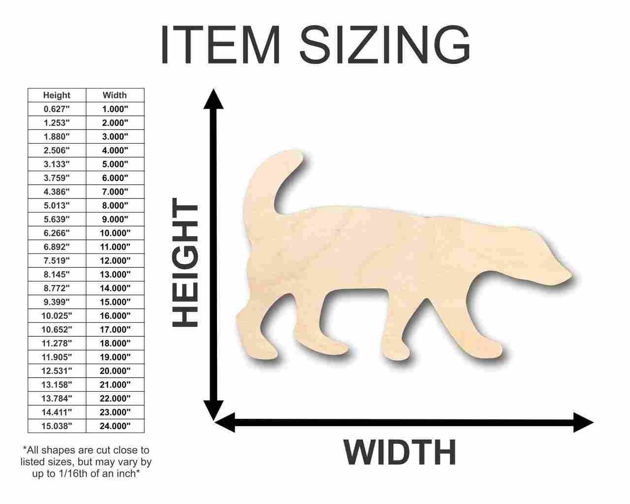 Unfinished Wood Honey Badger Shape - Animal - Wildlife - Craft - up to 46" DIY - Image 2