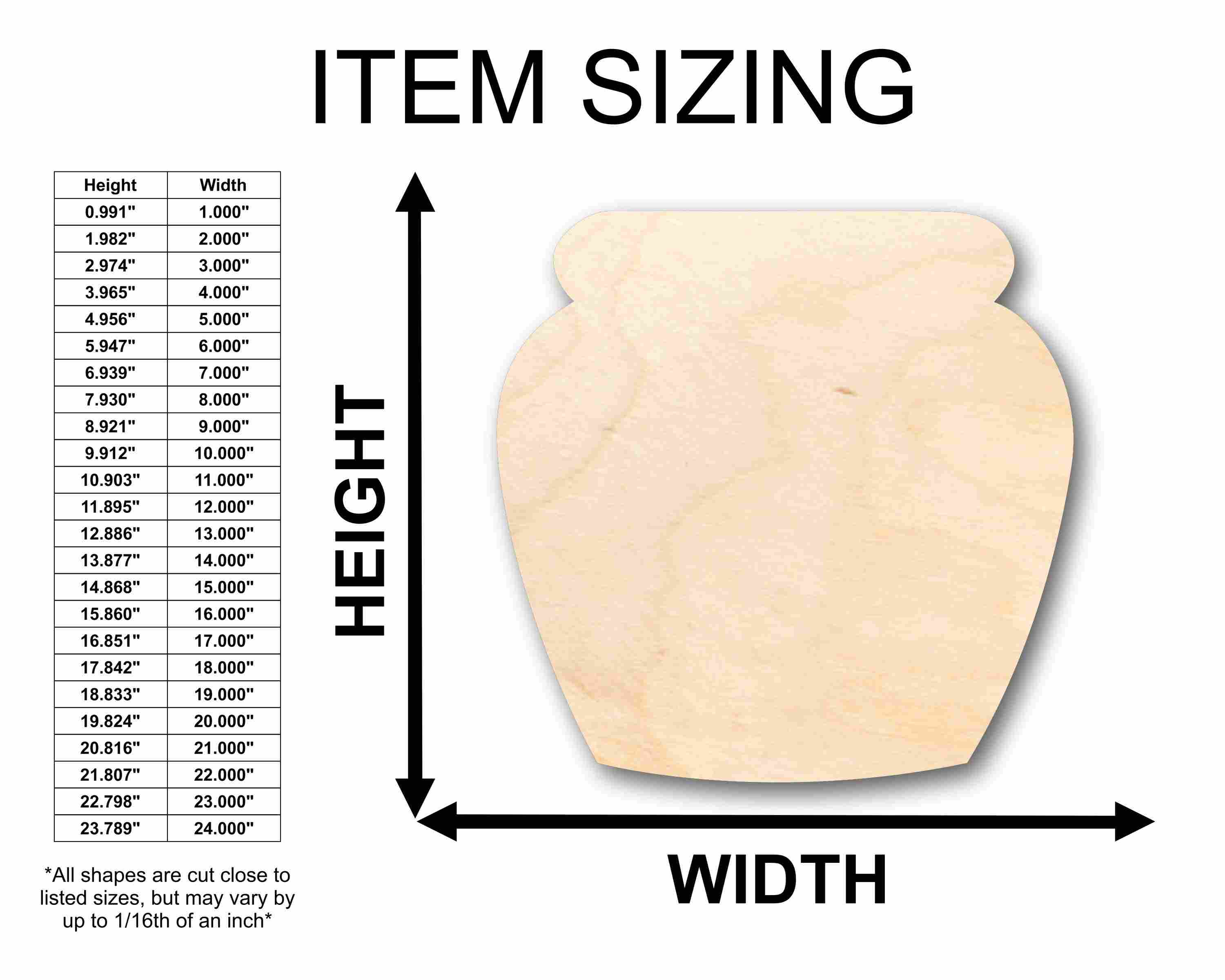 Unfinished Wood Honey Pot Flower Pot Silhouette - Craft- up to 46" DIY - Image 2