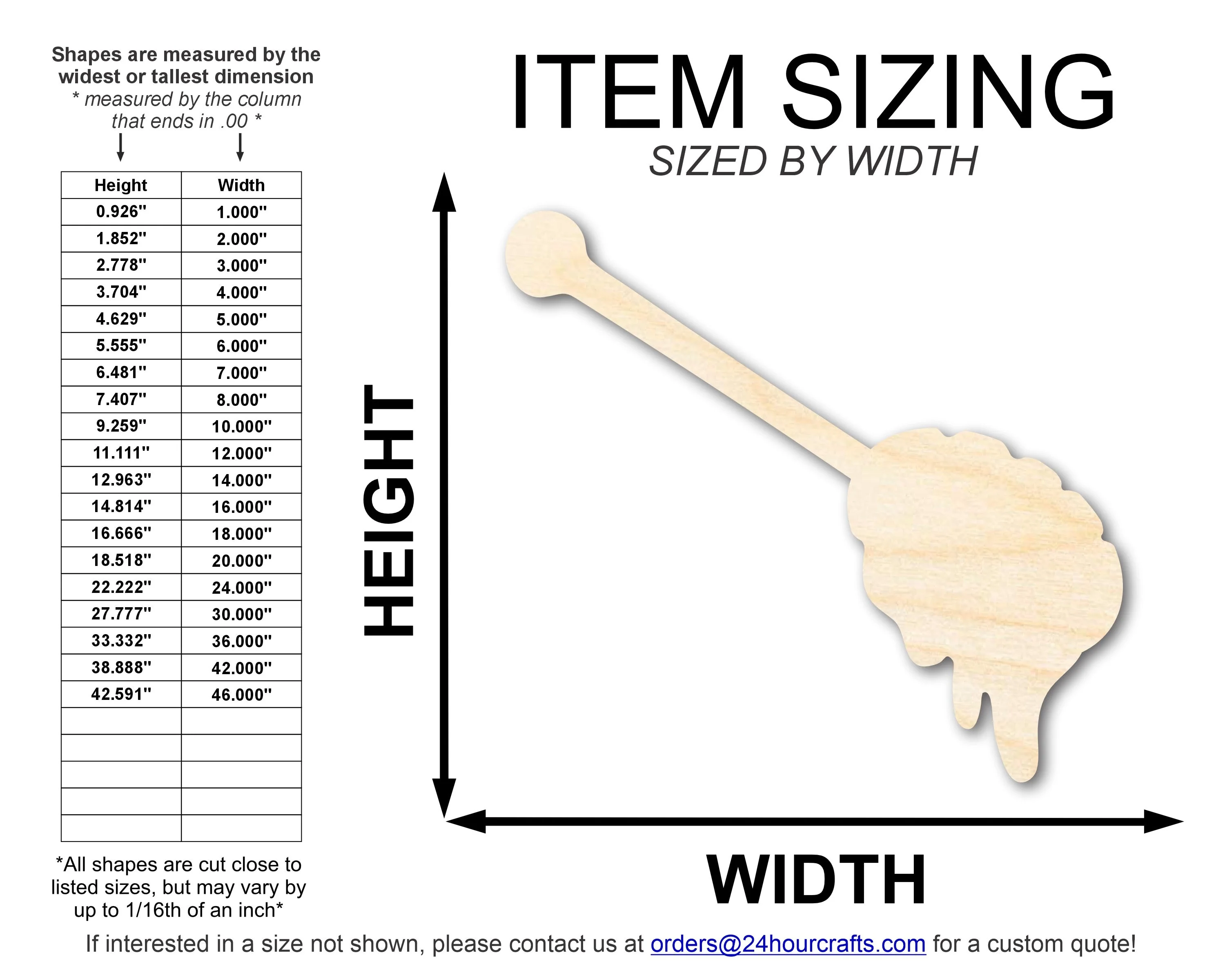 Unfinished Wood Honey Stick Shape | DIY Craft Cutout | up to 46" DIY - Image 2